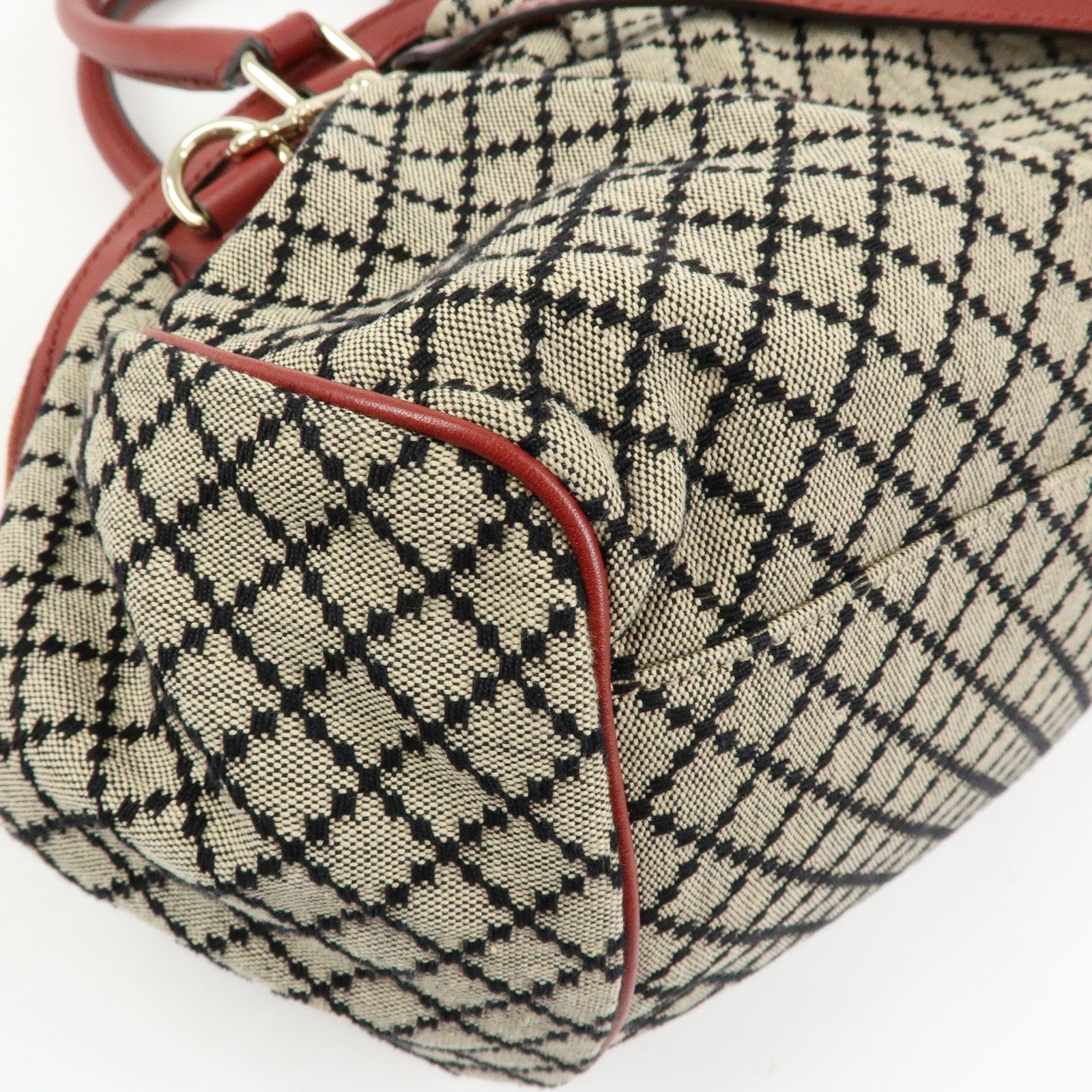 GUCCI Diamante Sukey Canvas Leather 2WAY Hand Shoulder Bag 223974