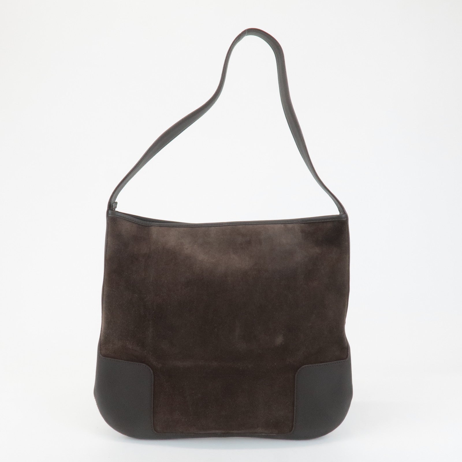 LOEWE Anagram Suede Leather Shoulder Bag Brown Used