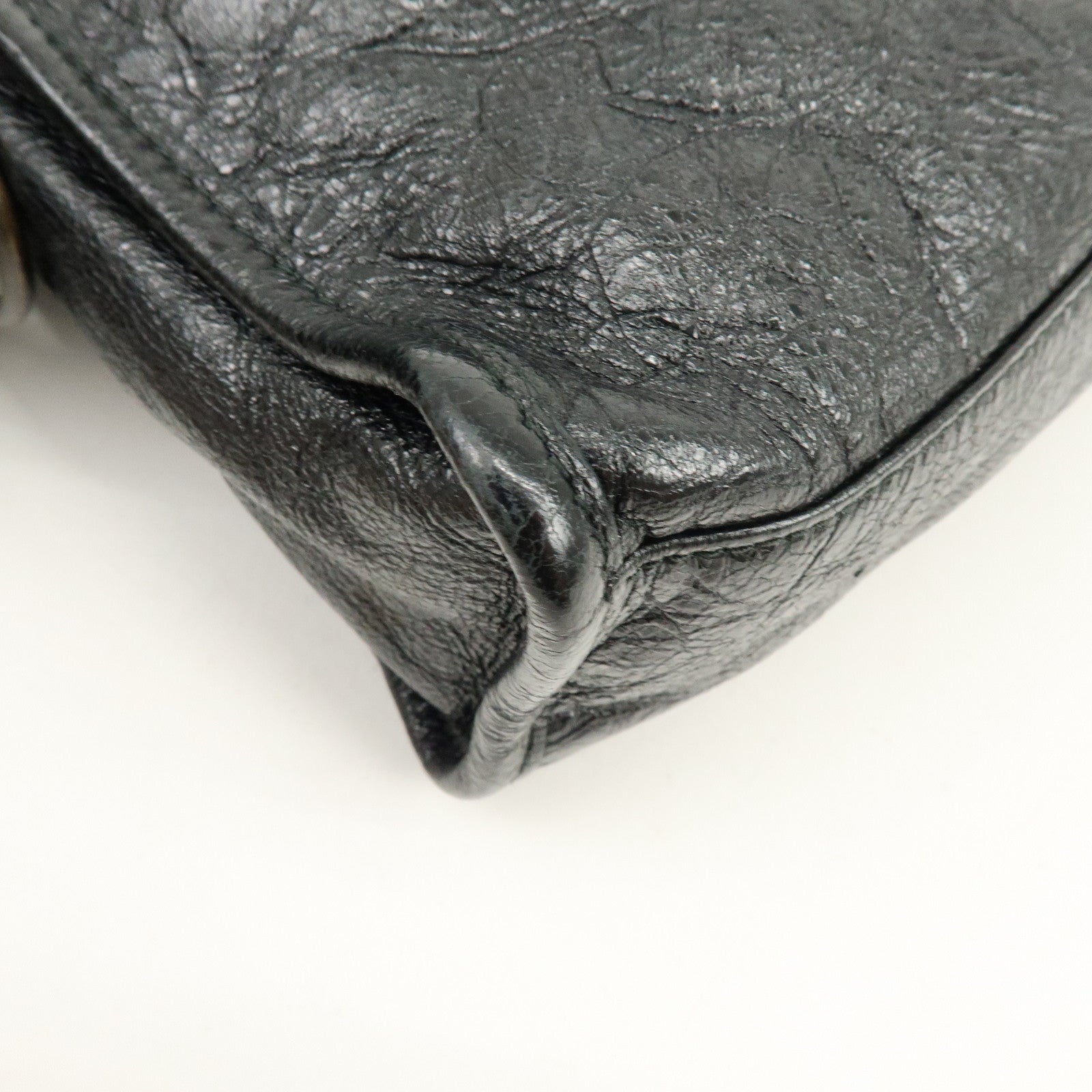 BALENCIAGA Classic Mini City Leather 2Way Hand Bag Black 300295