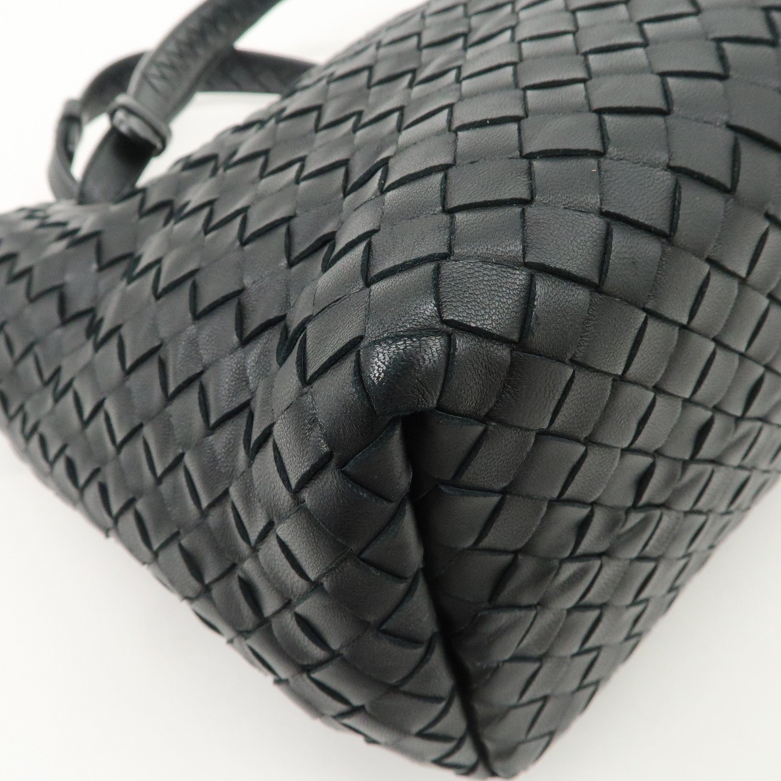 BOTTEGA VENETA Intrecciato Leather Garda Bag Hand Bag Black 405071