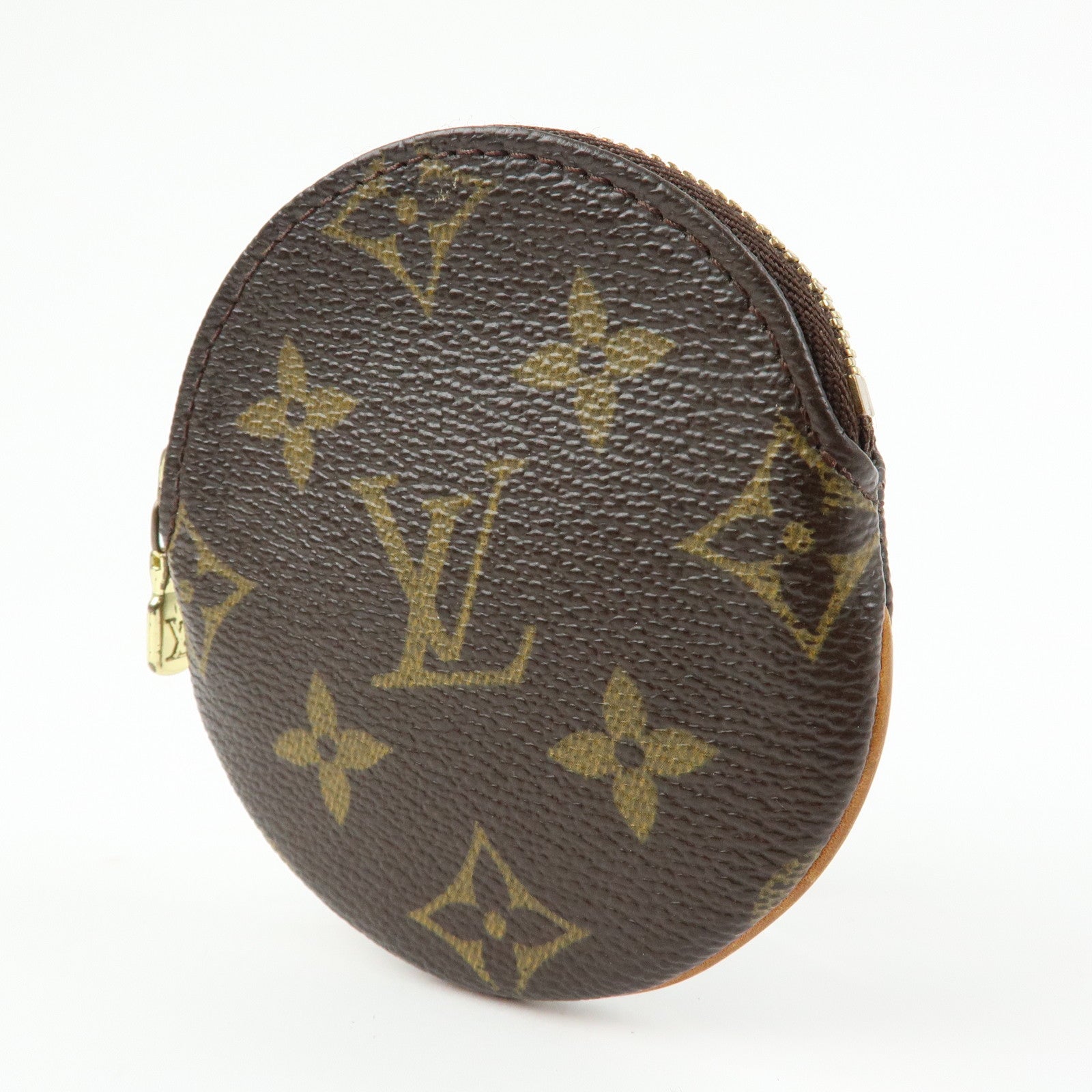 Louis Vuitton Monogram Porte Monnaie Rond Coin Case Brown M61926