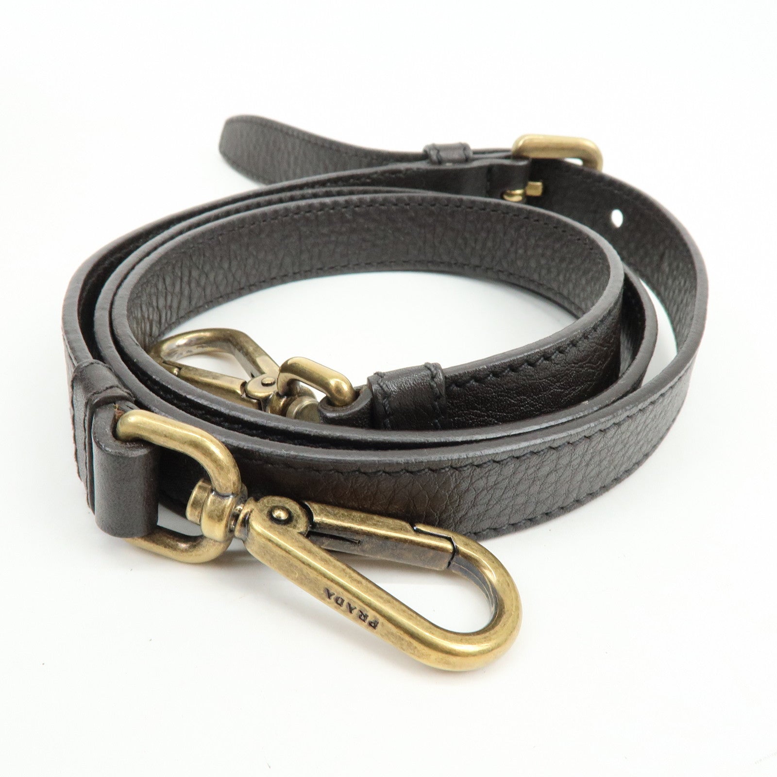 PRADA Triangle Logo Nylon Leather 2Way Hand Shoulder Bag Black