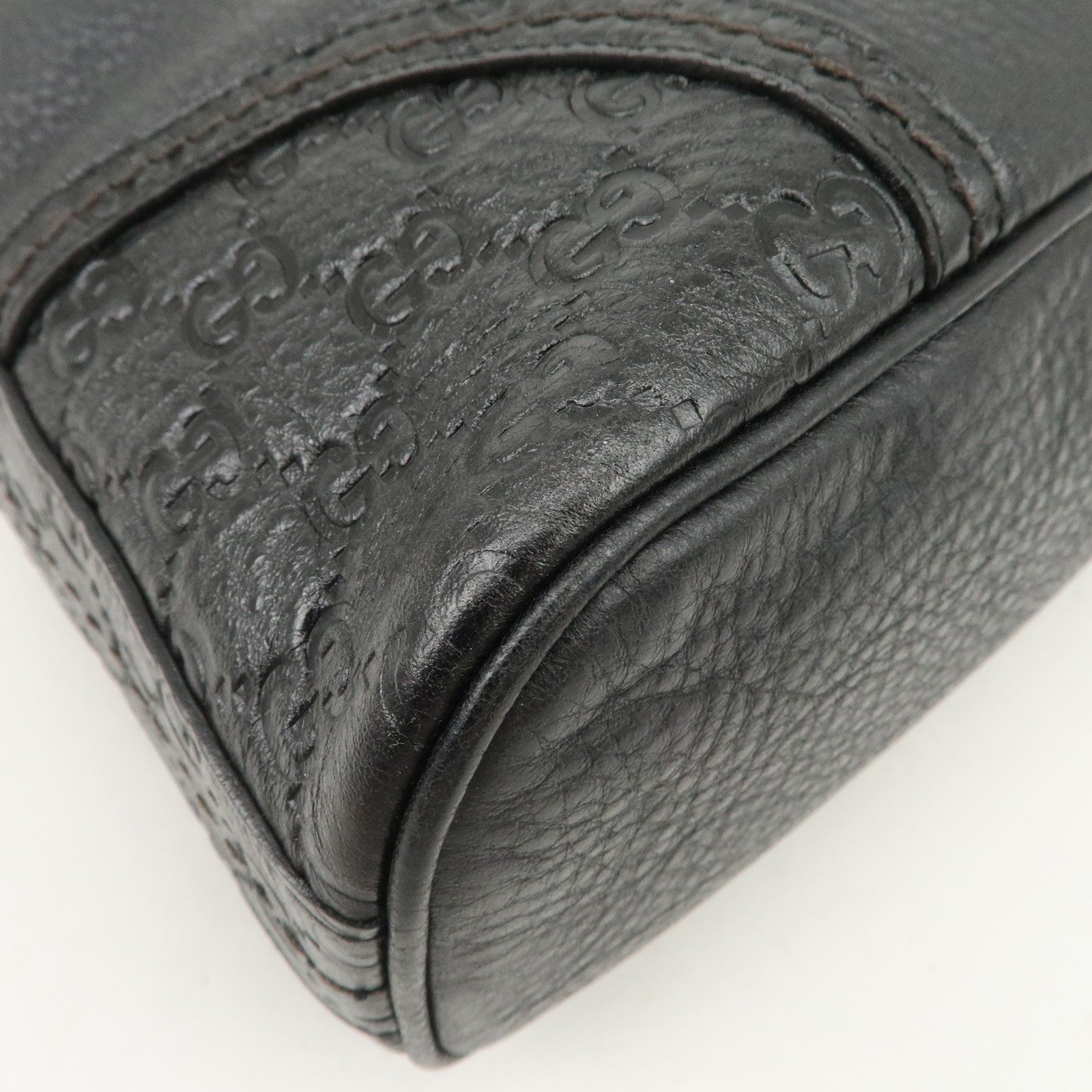 GUCCI Guccissima Leather Shoulder Bag Hand Bag Black 181515 Used