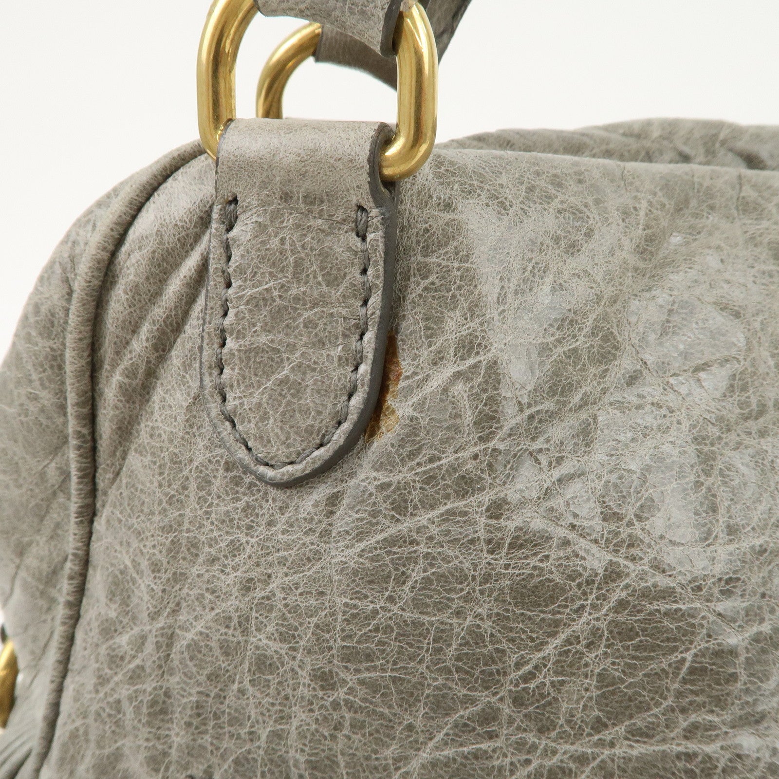 MIU MIU Nappa Leather Hand Bag Emerald Green Used