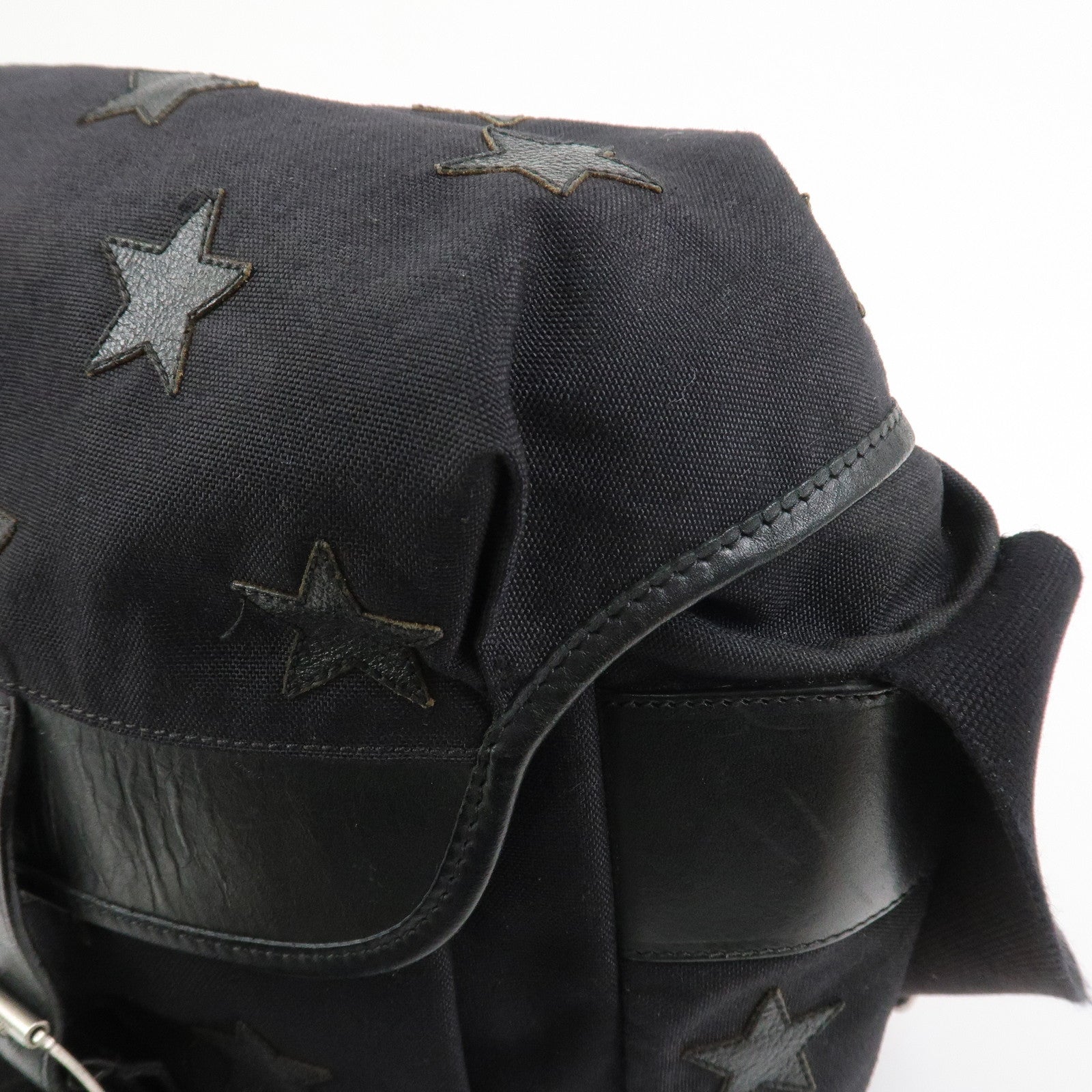 SAINT LAURENT PARIS Canvas Leather Crossbody Shoulder Bag Star