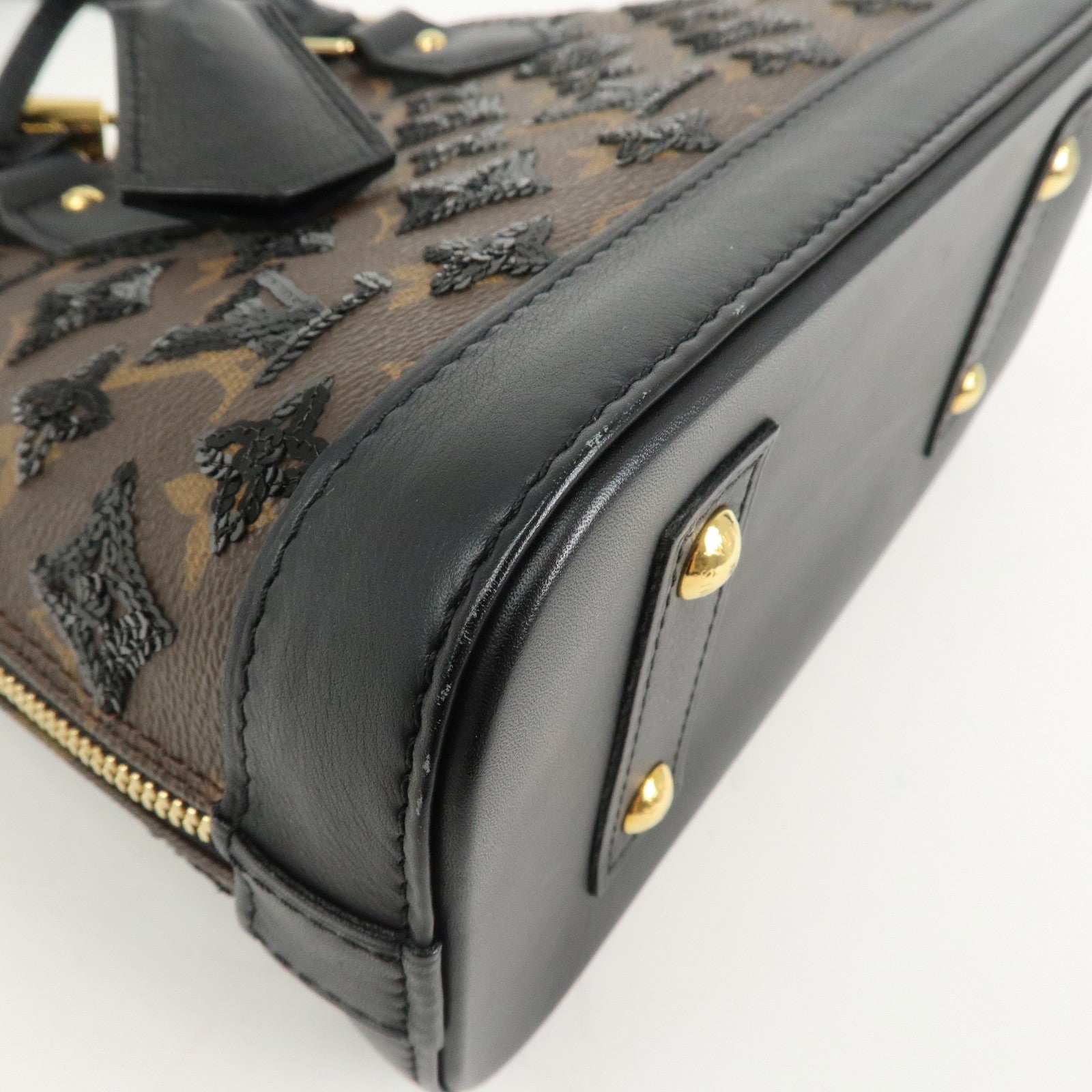 Louis Vuitton Monogram Eclips Canvas Leather Alma BB HandBag M40418