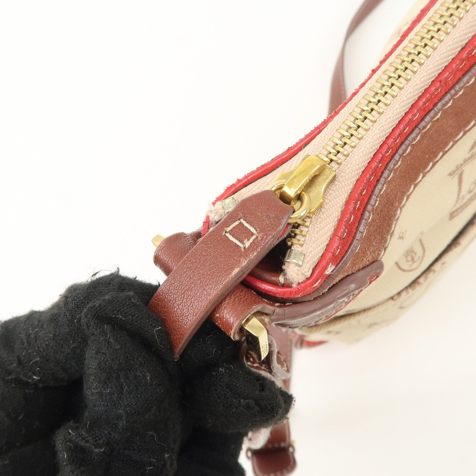 LOEWE Anagram Canvas Suede Leather Shoulder Bag 160th Anniverssary Used
