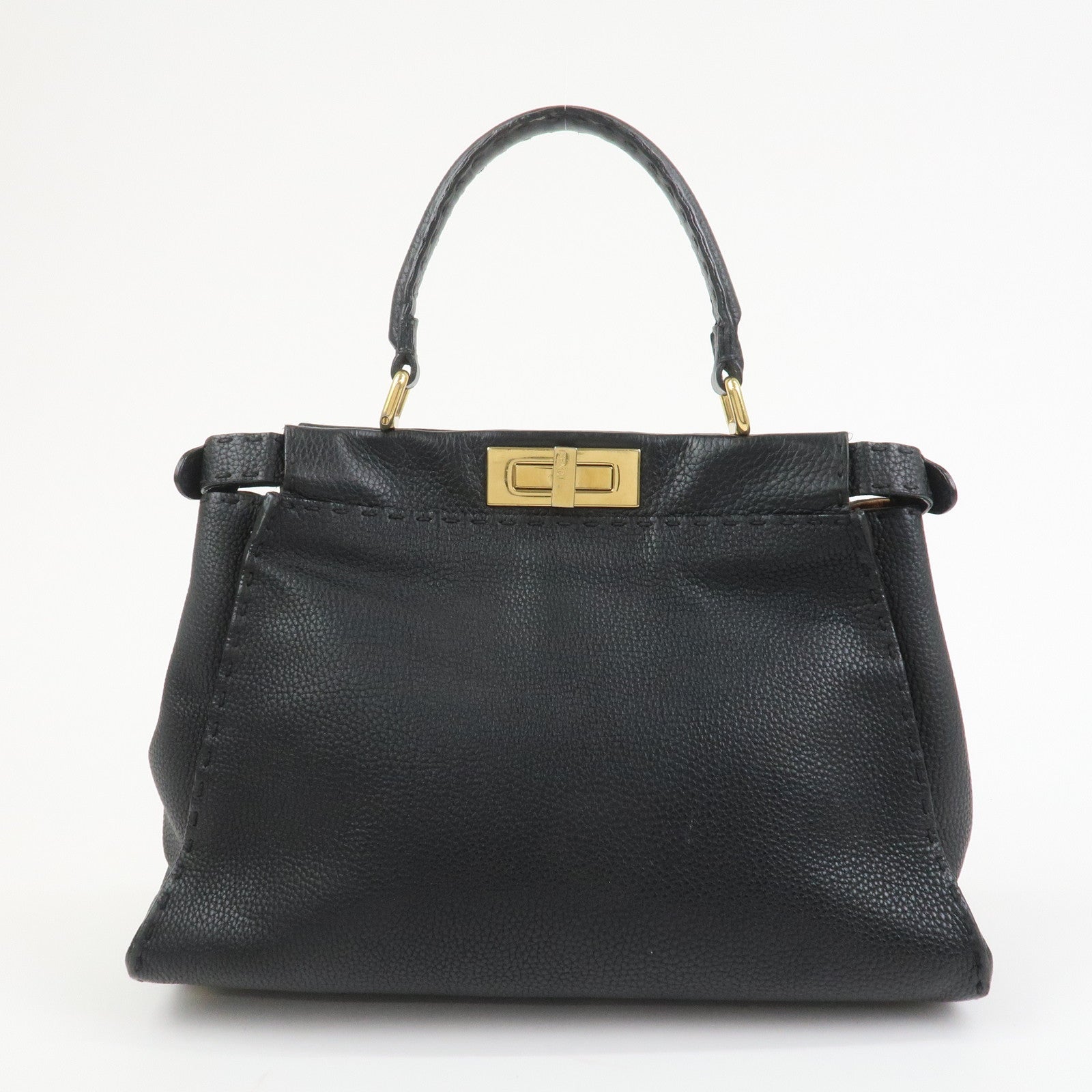 FENDI Selleria Peekaboo Leather 2Way Bag Hand Bag Shoulder Bag