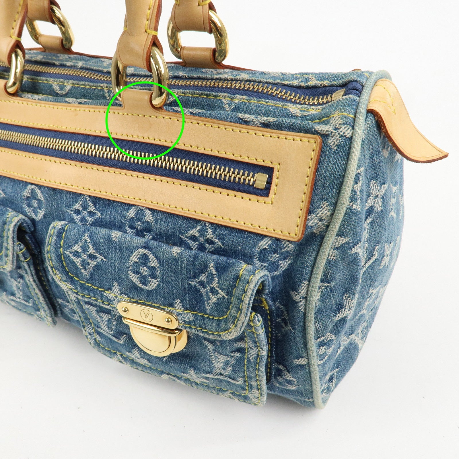 Louis Vuitton Monogram Denim Neo Speedy Boston Bag Blue M95019