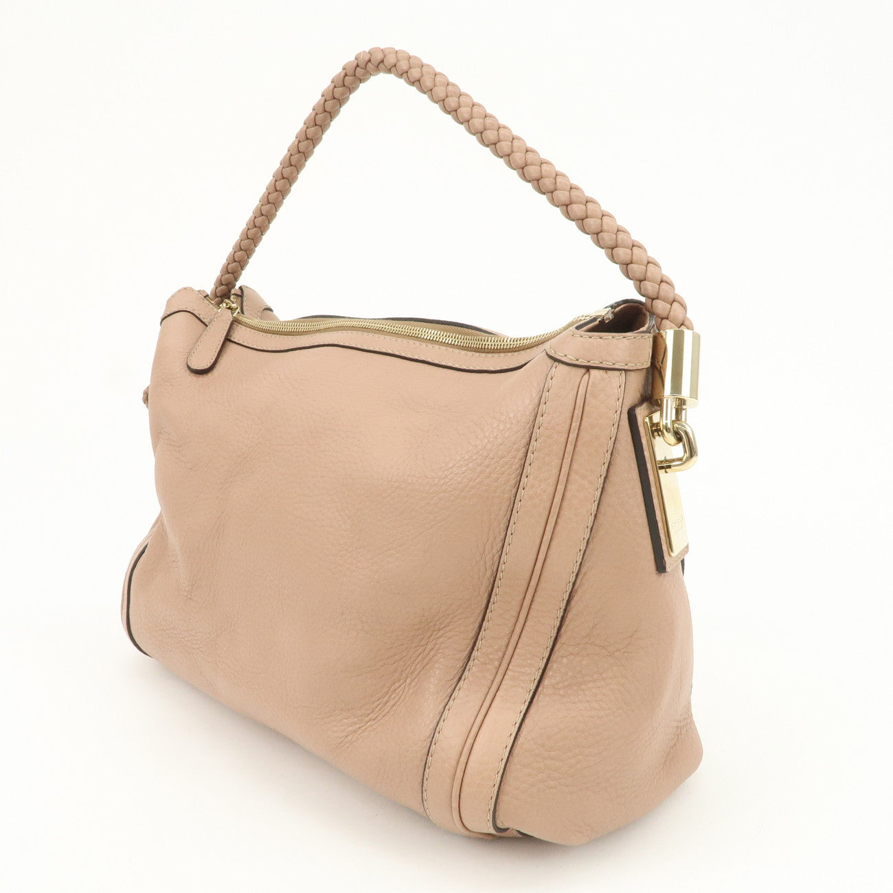 GUCCI Bamboo Leather Shoulder Bag Hand Bag Pink Gold 269949