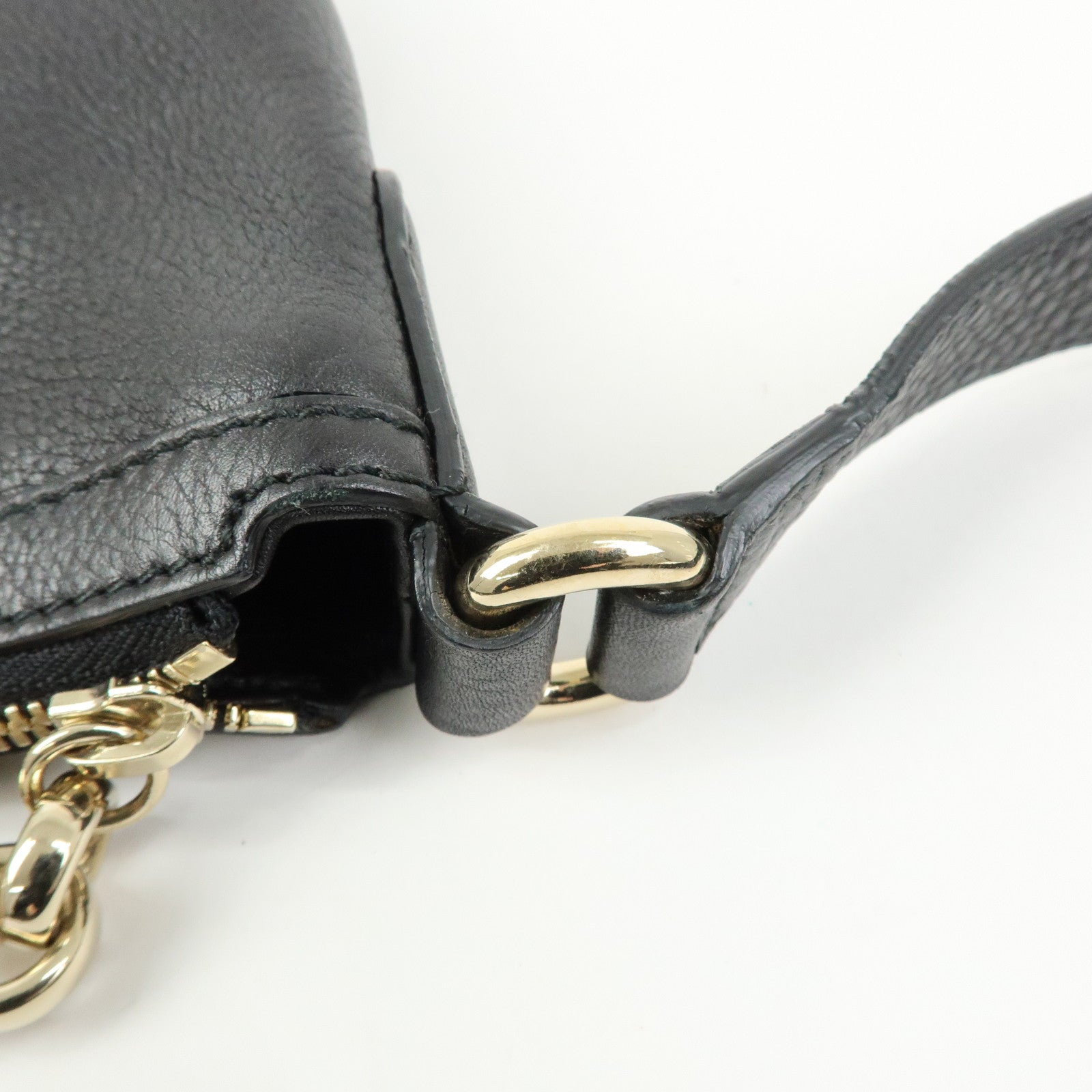 GUCCI SOHO Interlocking G Leather Shoulder Bag Black 308361