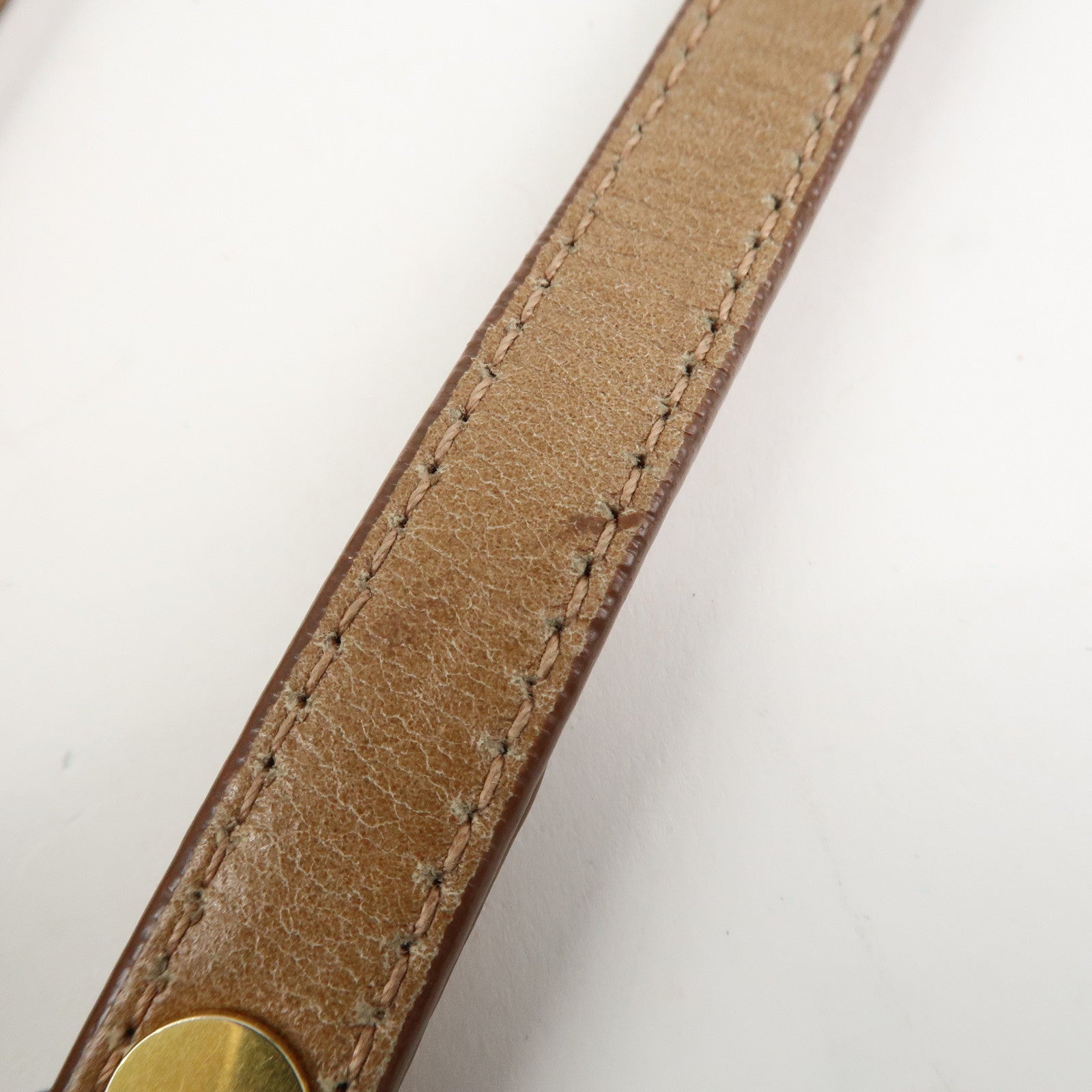 MIU MIU Leather Side Ribbon 2Way Bag Hand Bag Beige Gold