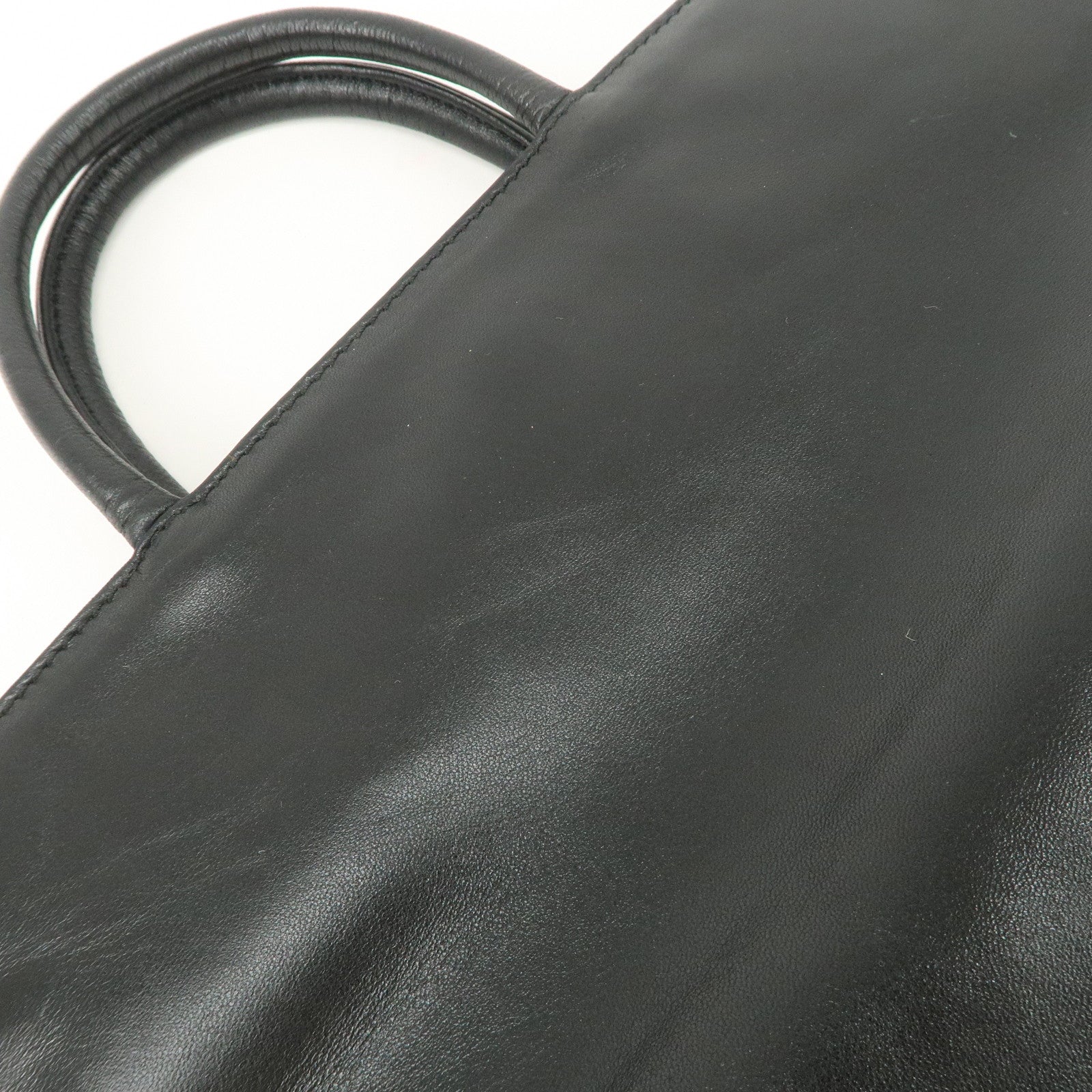 LOEWE Leather Tote Bag Hand Bag Leopard Brown Black Gold HDW Used