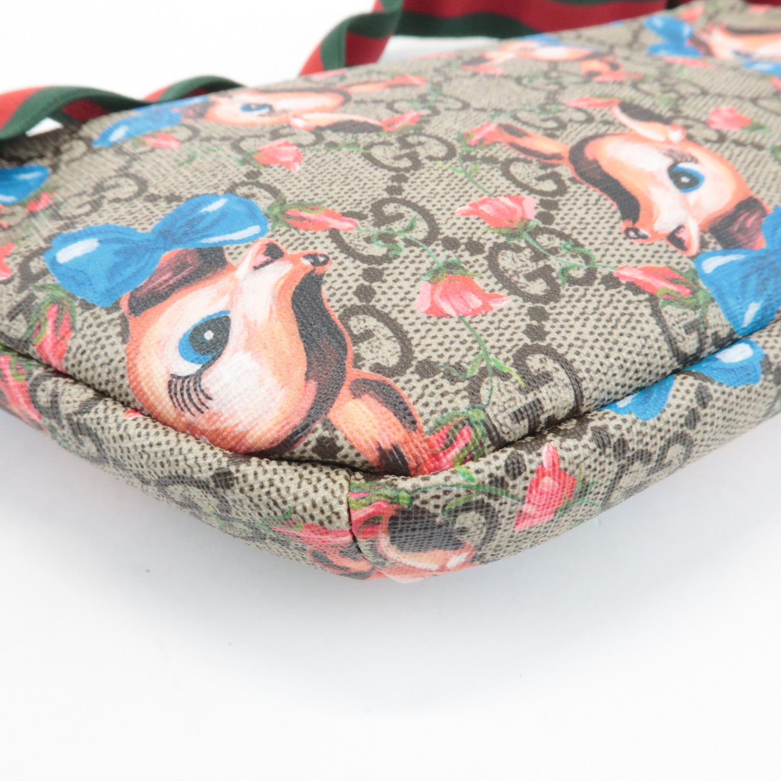 GUCCI GG Supreme Childrens Bambi Floral Waist Bag Beige Pink 502095 Used