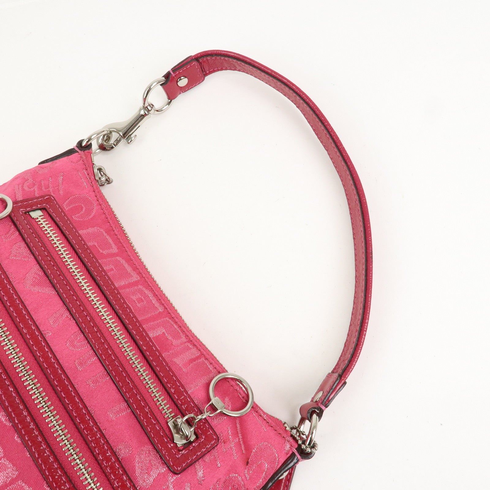 COACH Signature POPPY Set of 2 Canvas Leather Shoulder Hand Bag