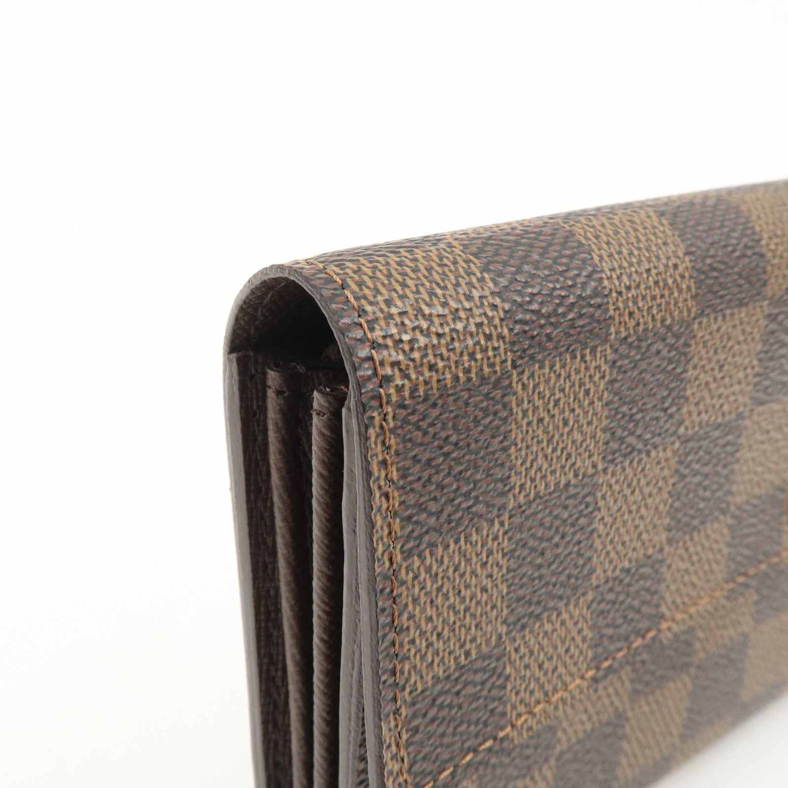 Louis Vuitton Damier Canvas Portefeuille Sarah Long Wallet Brown N61734 Used