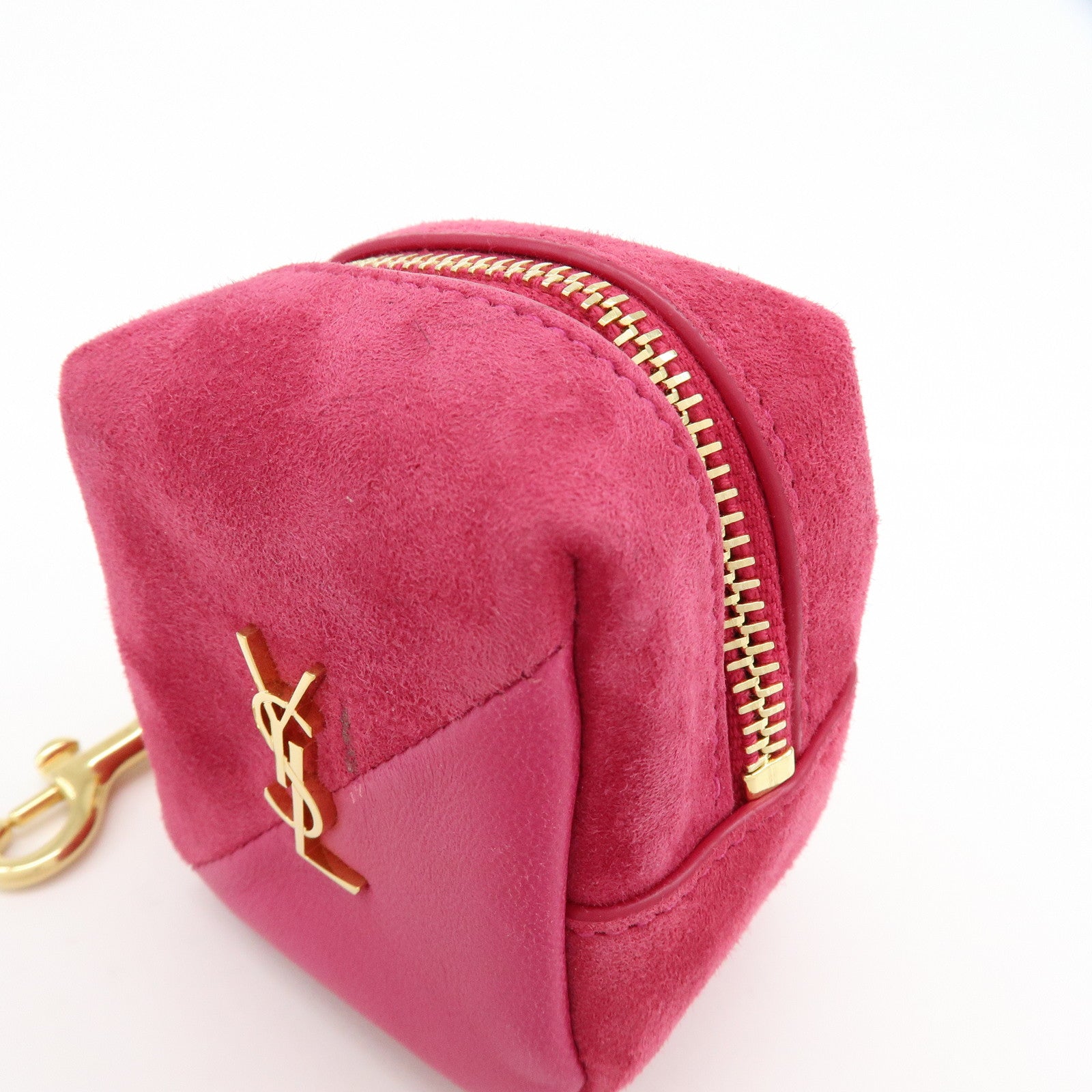 SAINT LAURENT PARIS Casandra Suede Leather Jamie Cube Pouch 669964