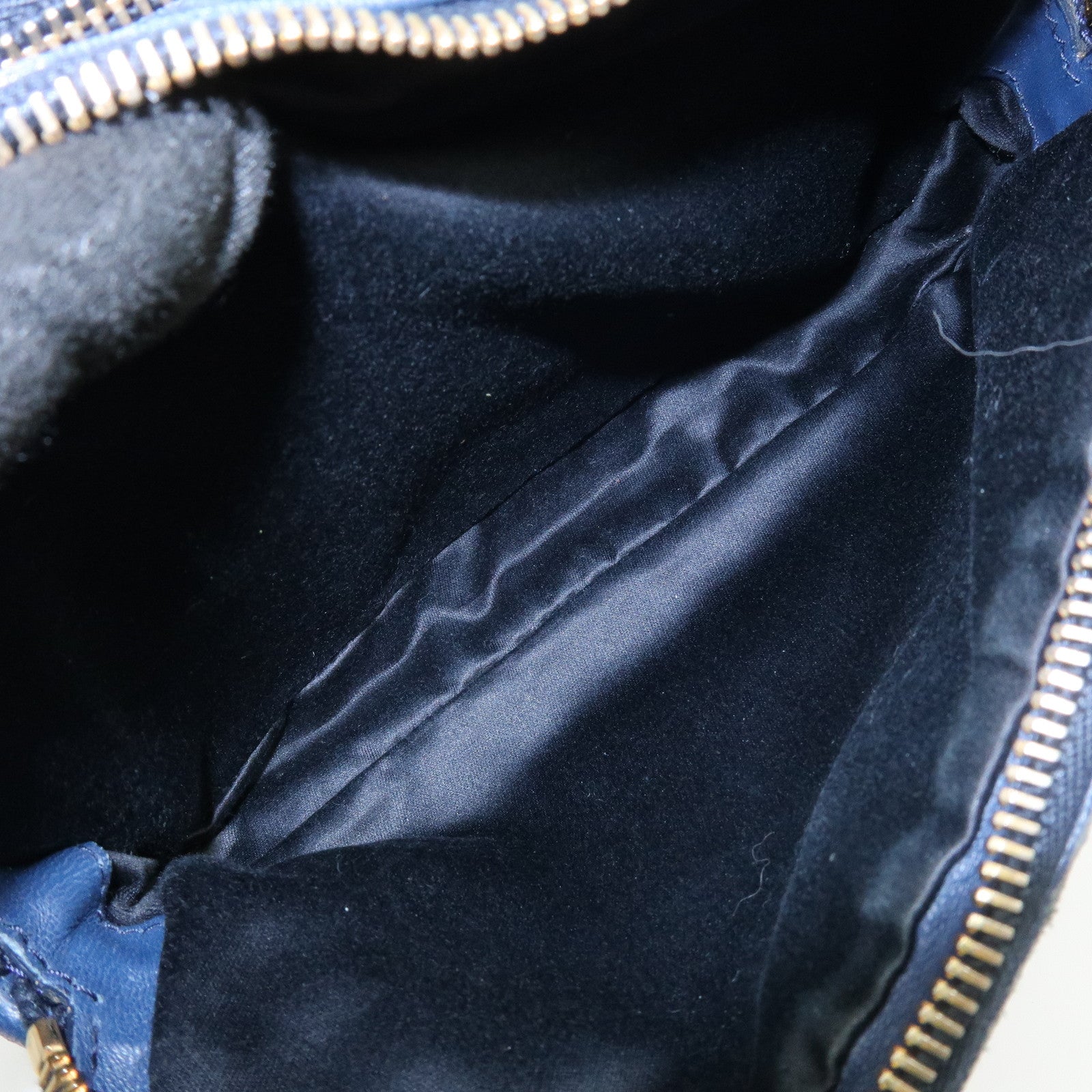 MIU MIU Matelasse Leather Gathered Shoulder Bag Crossbody Bag Navy