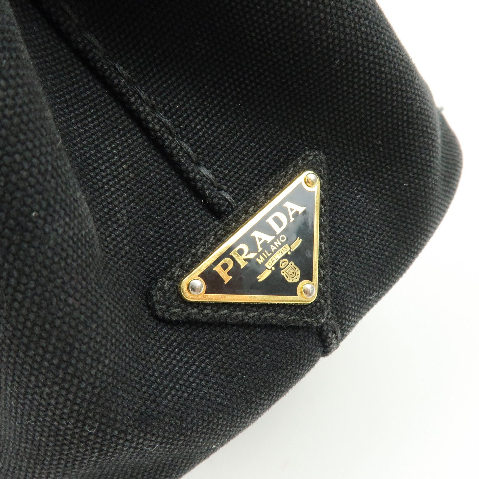 PRADA Triangle Logo Canapa Mini 2Way Hand Shoulder Bag Black B2439G