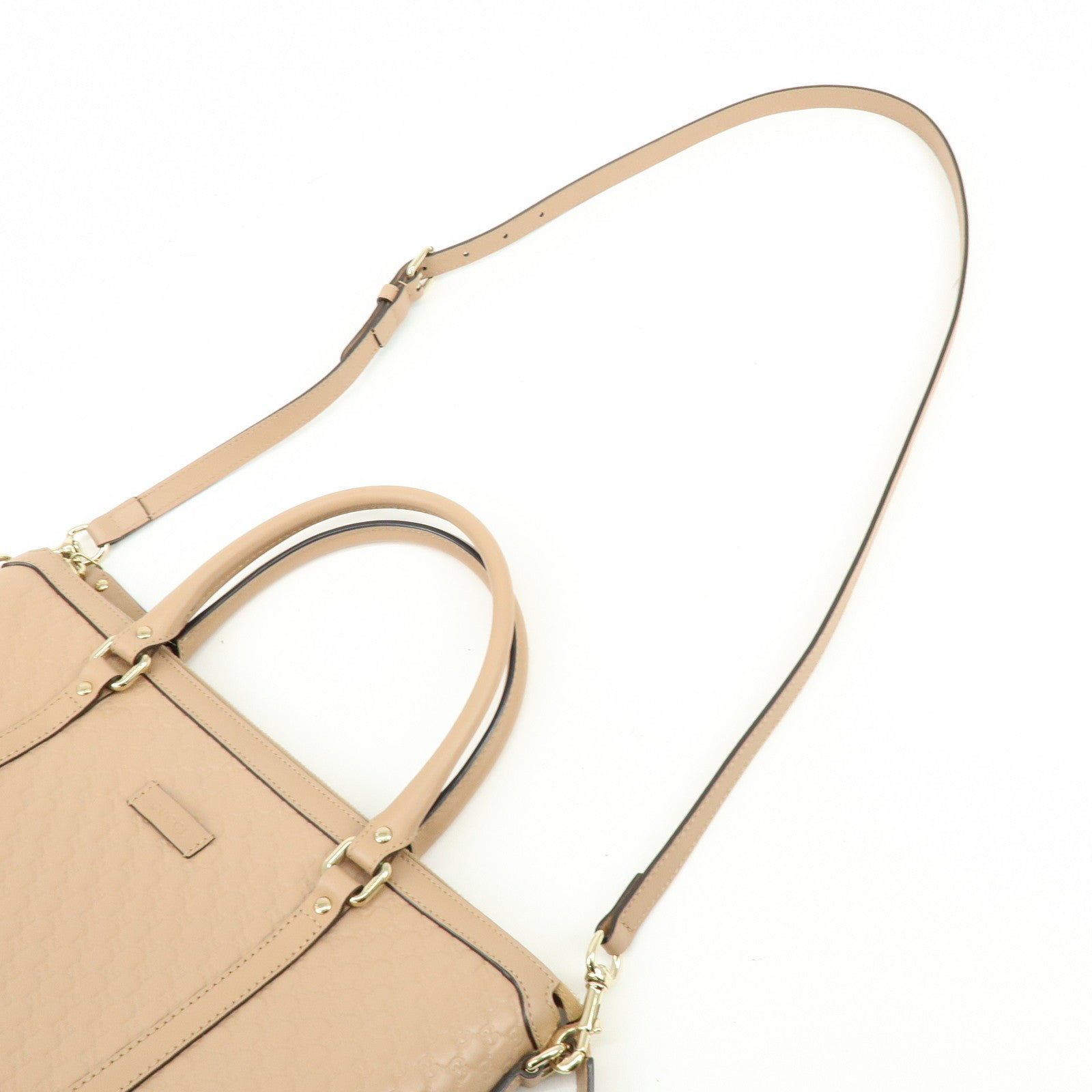 GUCCI Microguccissima Leather 2Way Shoulder Bag Pink Beige 449656