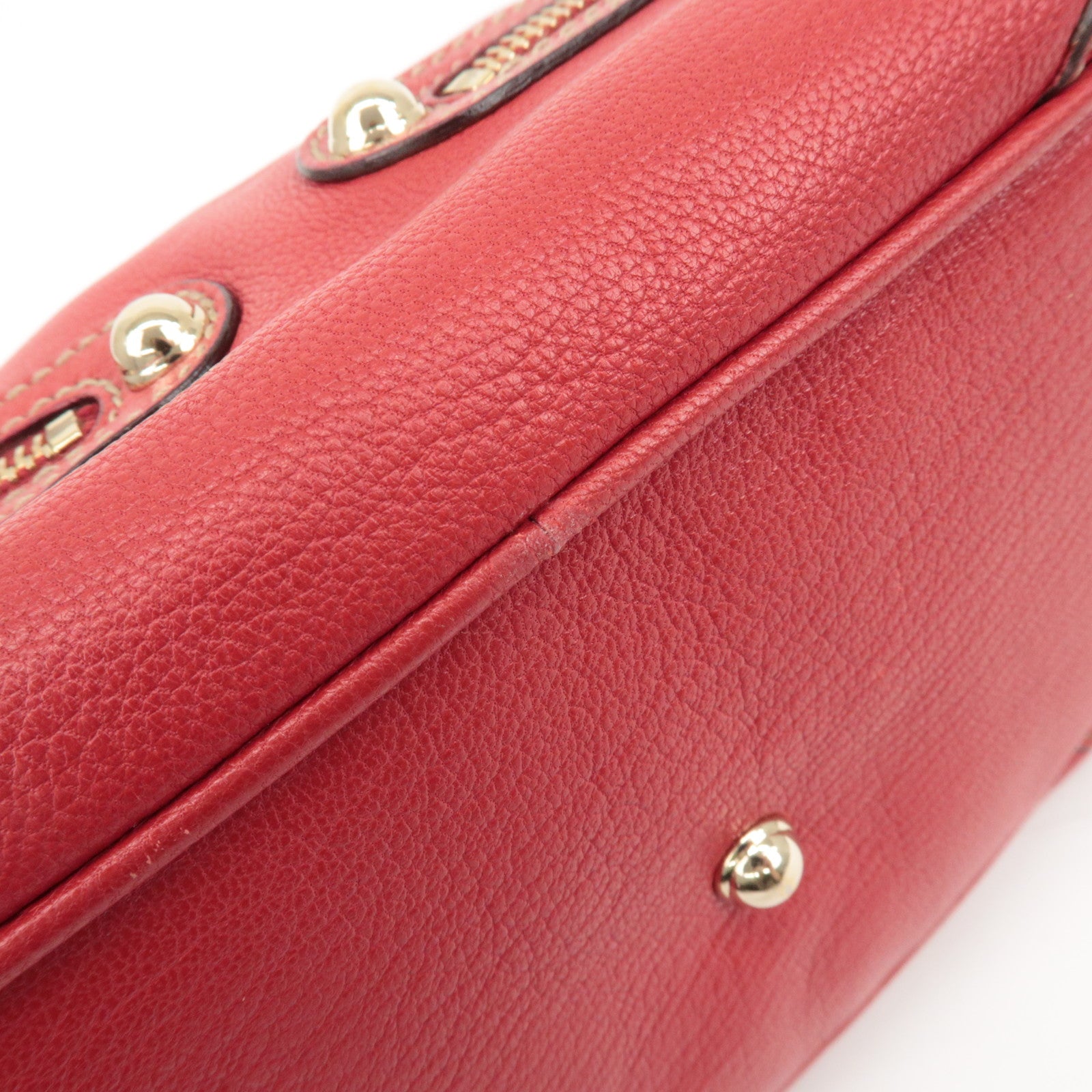 GUCCI Sherry Leather Chain Shoulder Bag Red 152462 Used