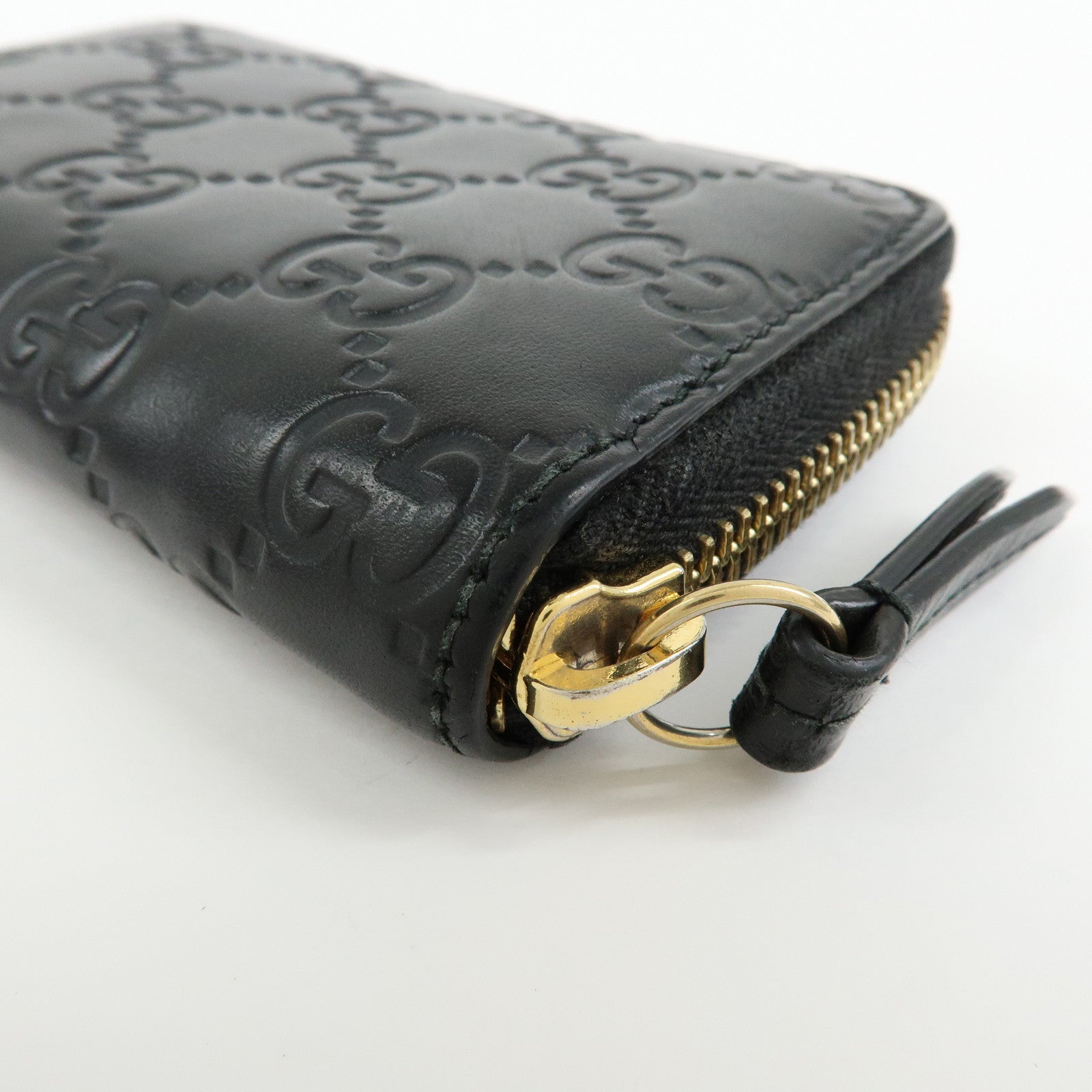 GUCCI Guccissima Leather Zip Around Coin Case Card Holder 447939