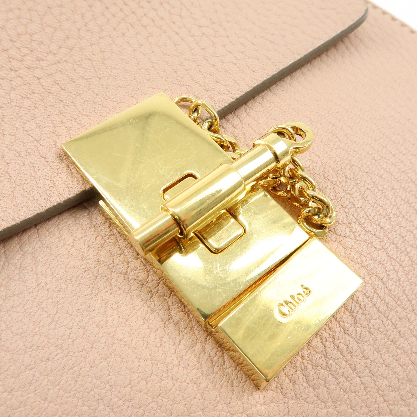 Chloe Drew Calf Leather Shoulder Bag Crossbody Bag Light Pink
