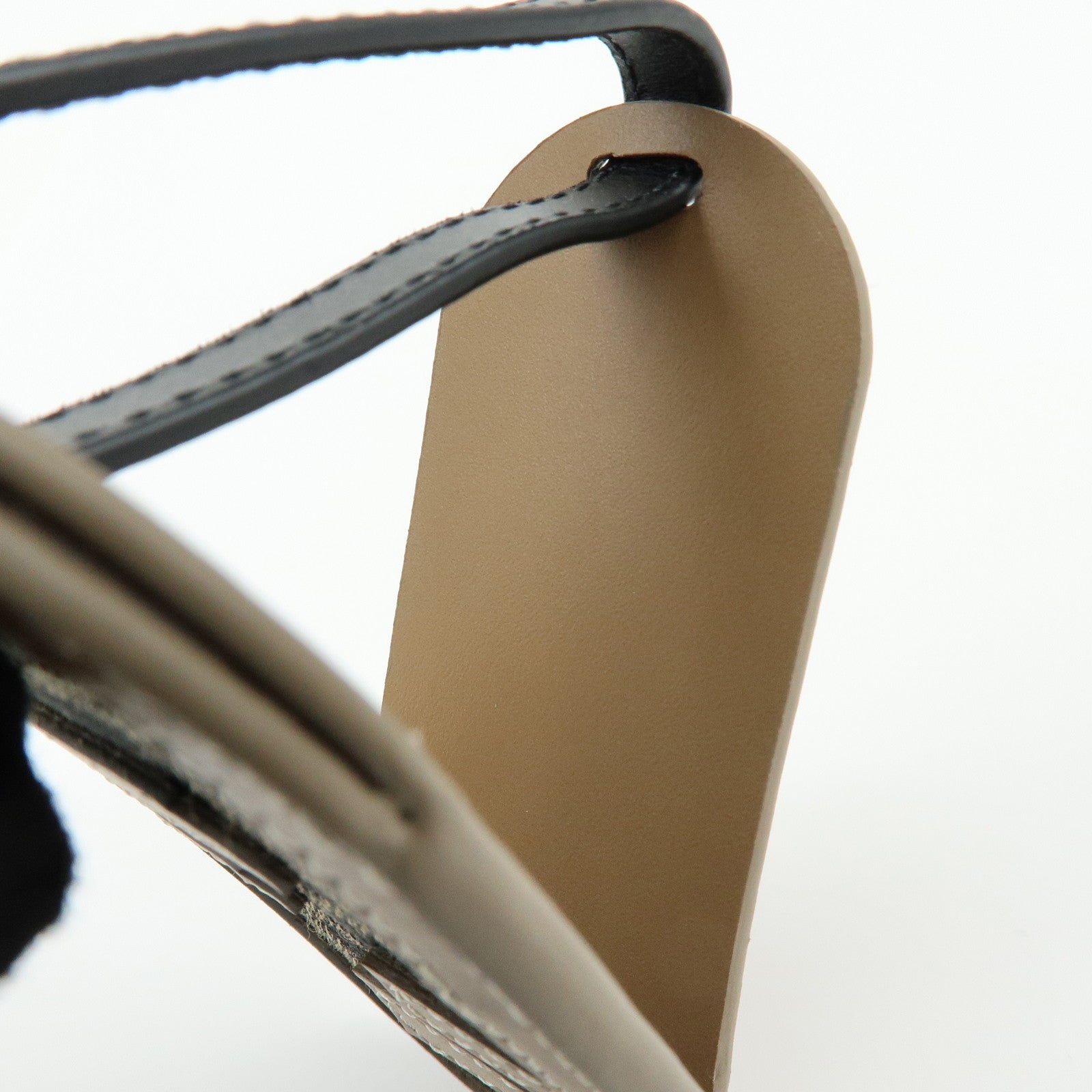 FENDI Zucca Leather Canvas Bag Charm Key Chain Brown Black