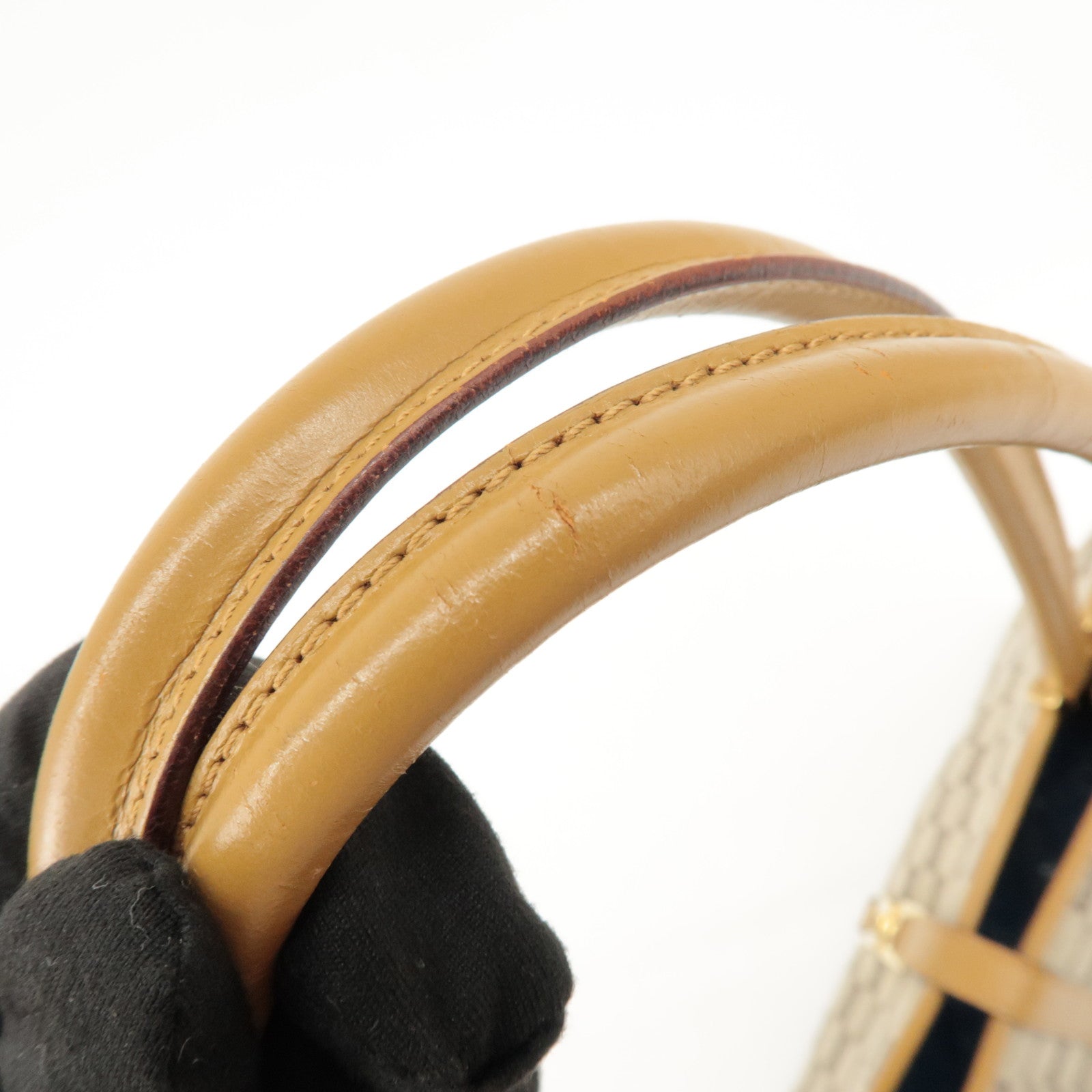 GUCCI Jackie Leather Shoulder Bag Tote Bag Beige 002.1073 Used