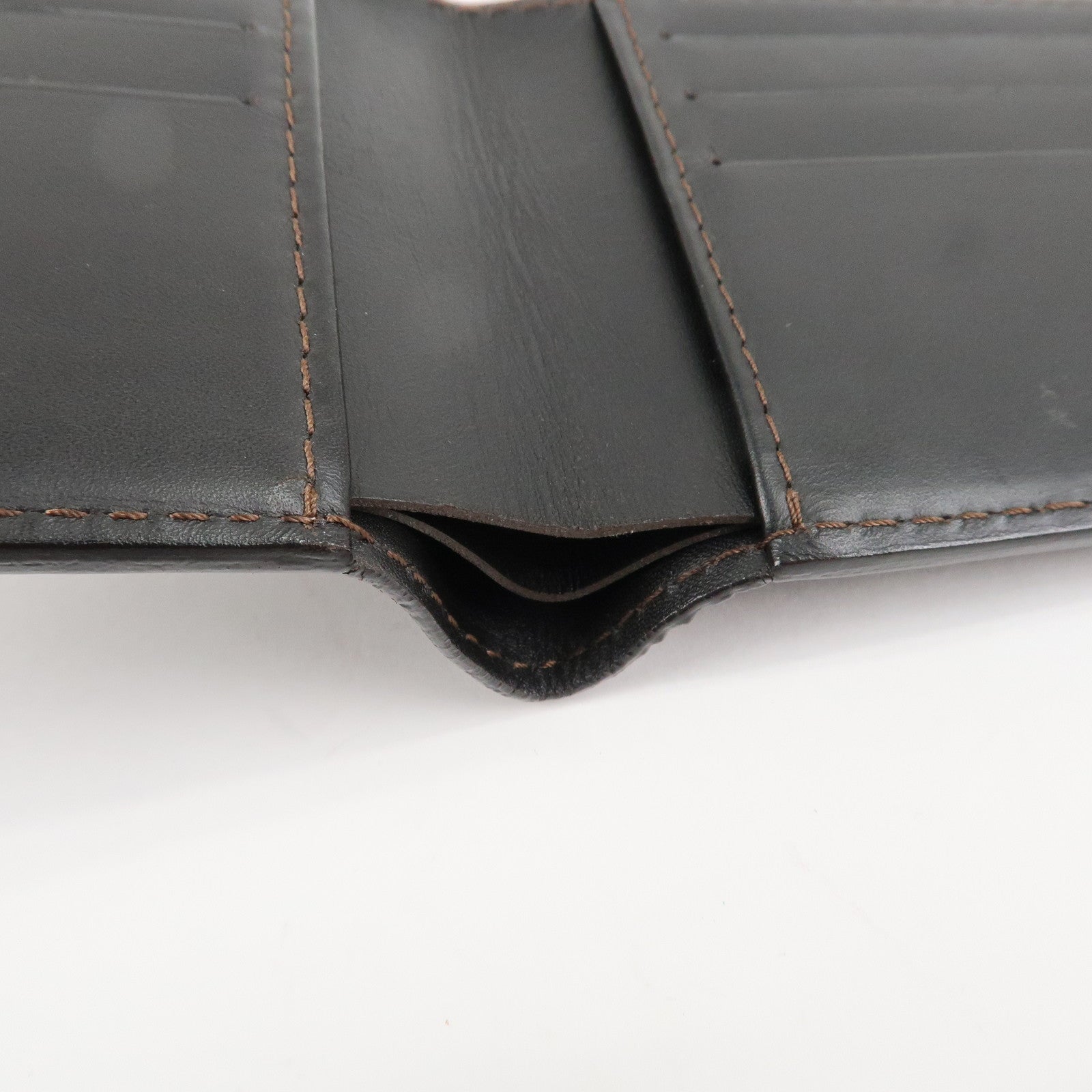 Louis Vuitton Utah Porte Billets 6 Carte Credit Plus Wallet Brown Used