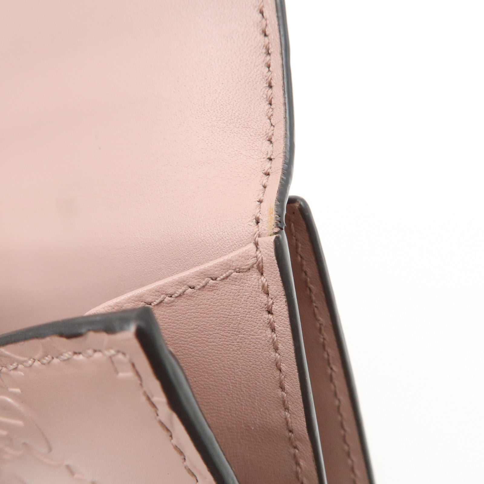 GUCCI Guccissima Leather Bi-Fold Compact Wallet Pink 406925