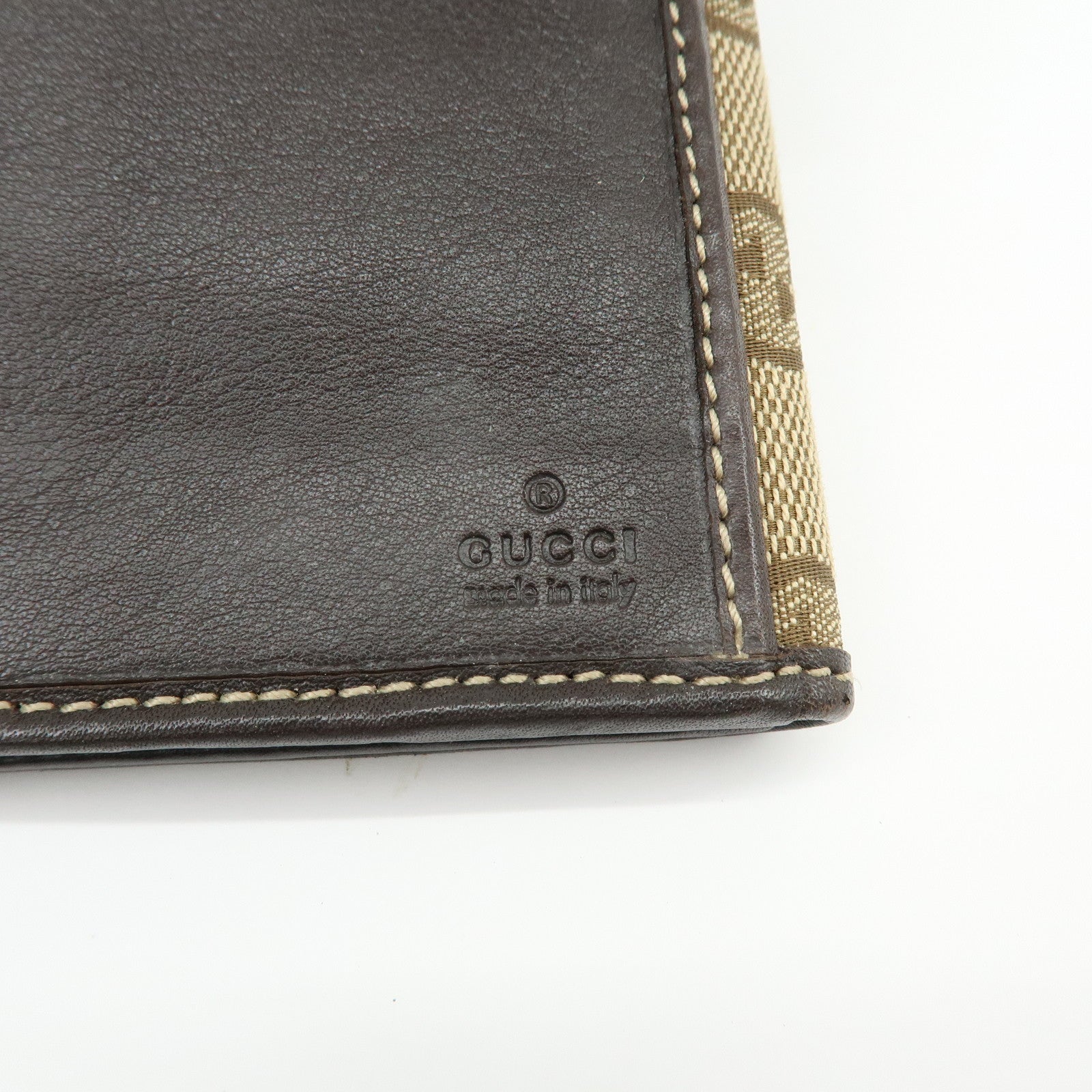 GUCCI Lovely Heart GG Canvas Leather Long Wallet Brown 245723