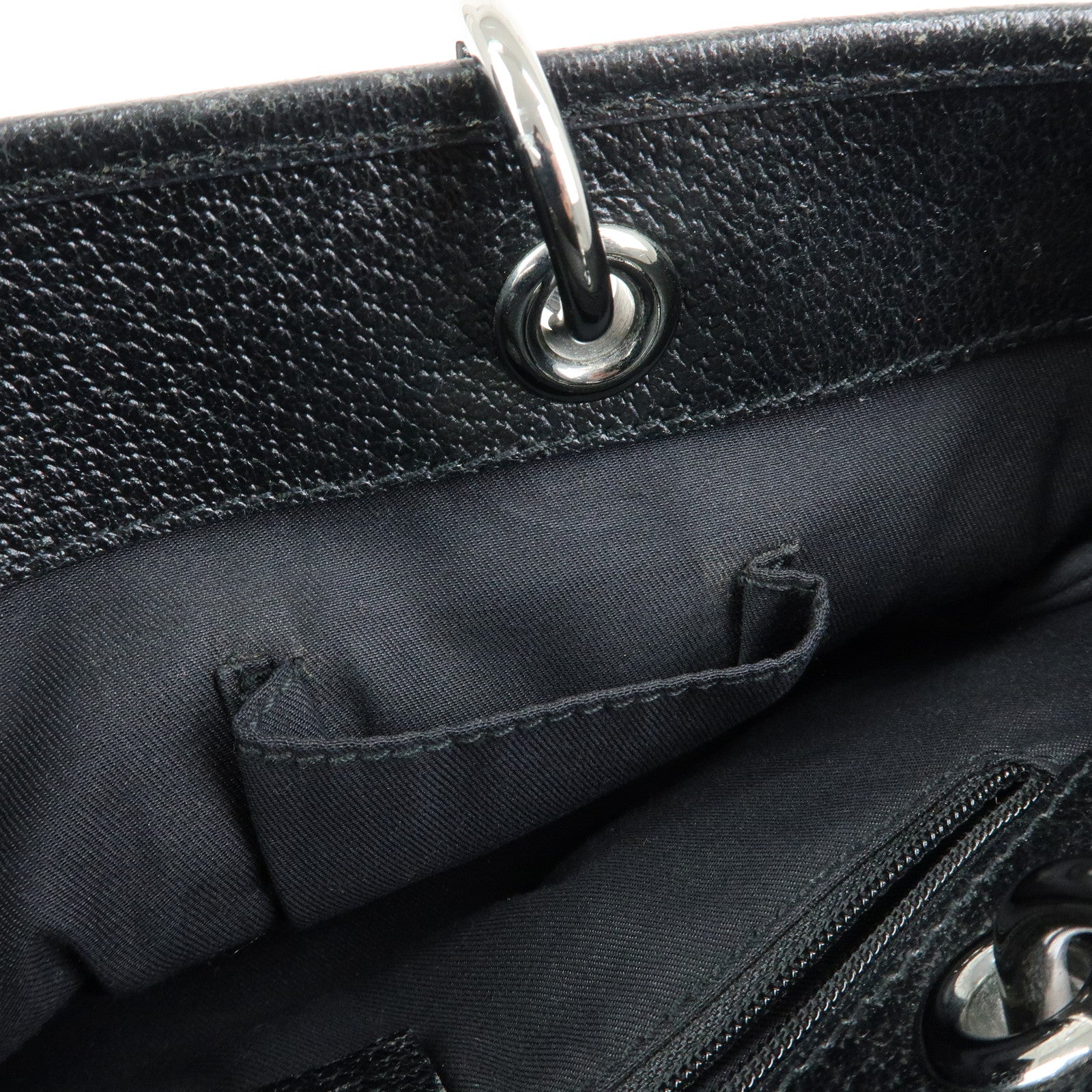 GUCCI GG Canvas Leather Mini Hand Bag Tote Bag Black 120844