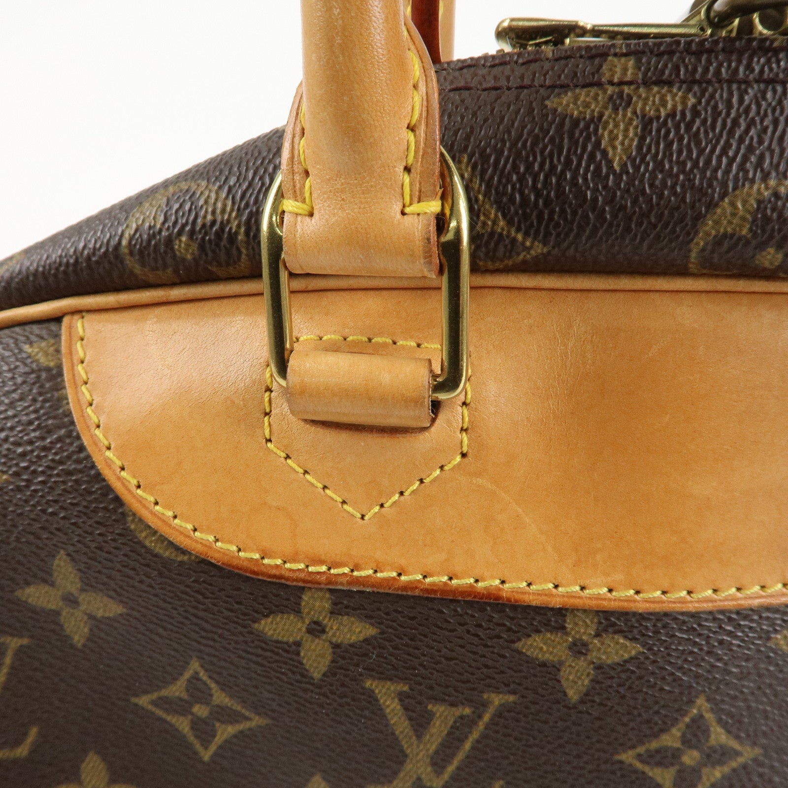 Louis Vuitton Monogram Deauville Hand Bag Brown M47270 Used