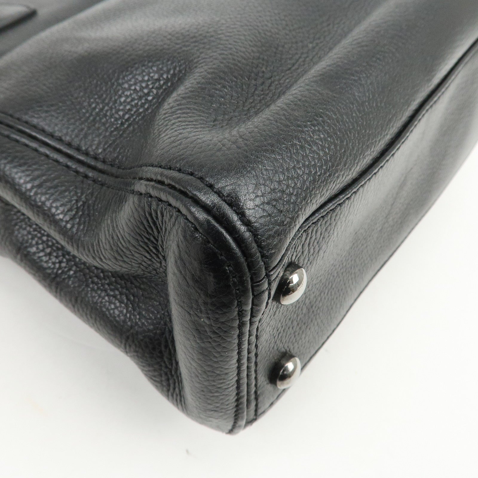 CHANEL 2.55 Caviarskin Executive Tote Bag Hand Bag Black