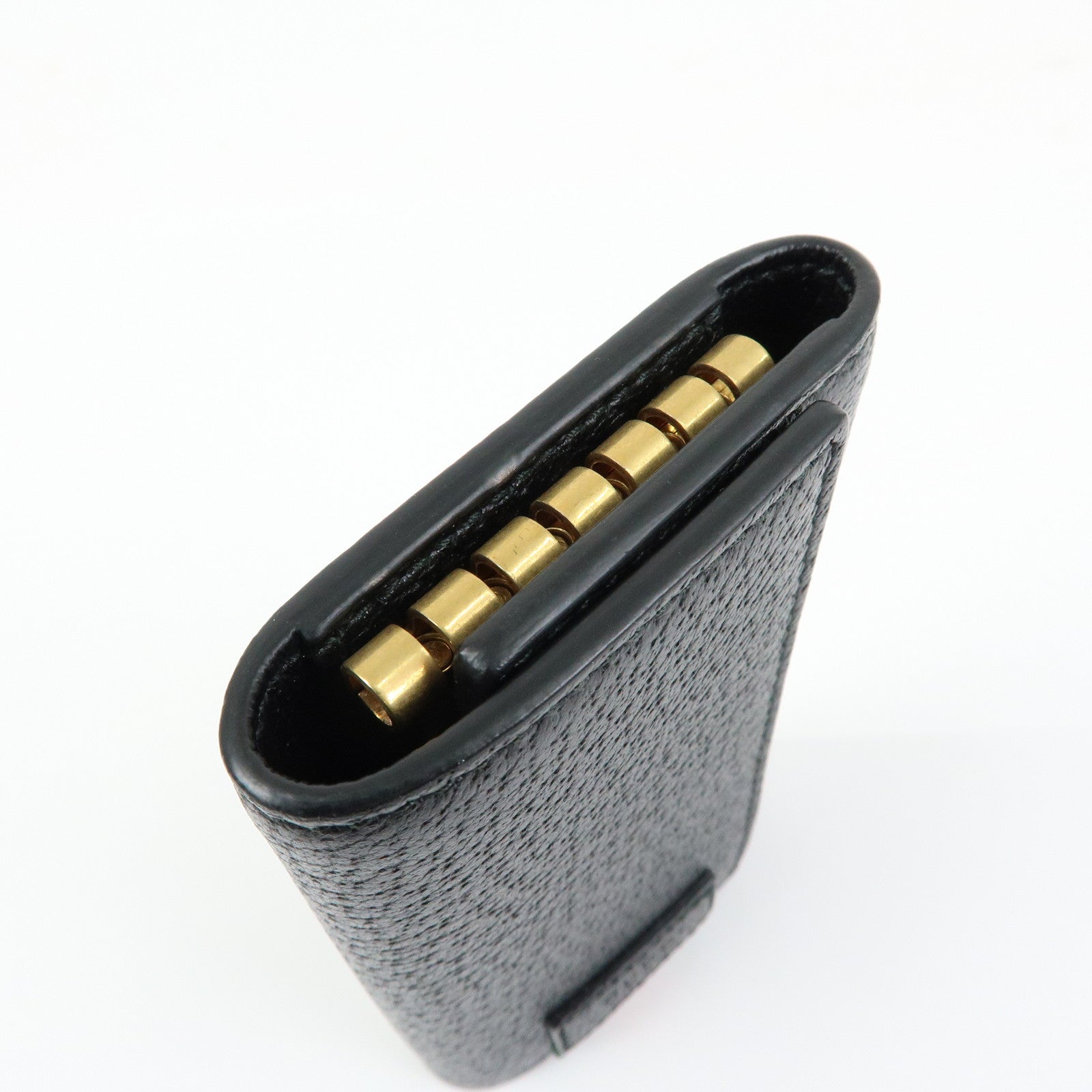 GUCCI Sherry Leather 6 Ring Key Case Key Holder Black 435297
