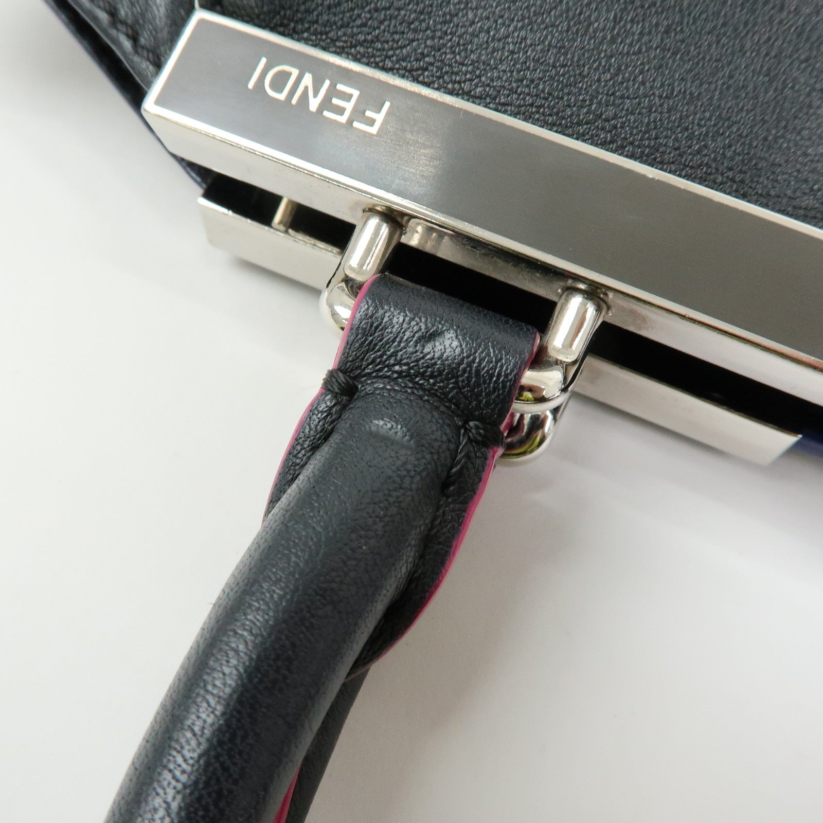 FENDI 3Jours Leather 2Way Shoulder Bag Hand Bag Black 8BH333