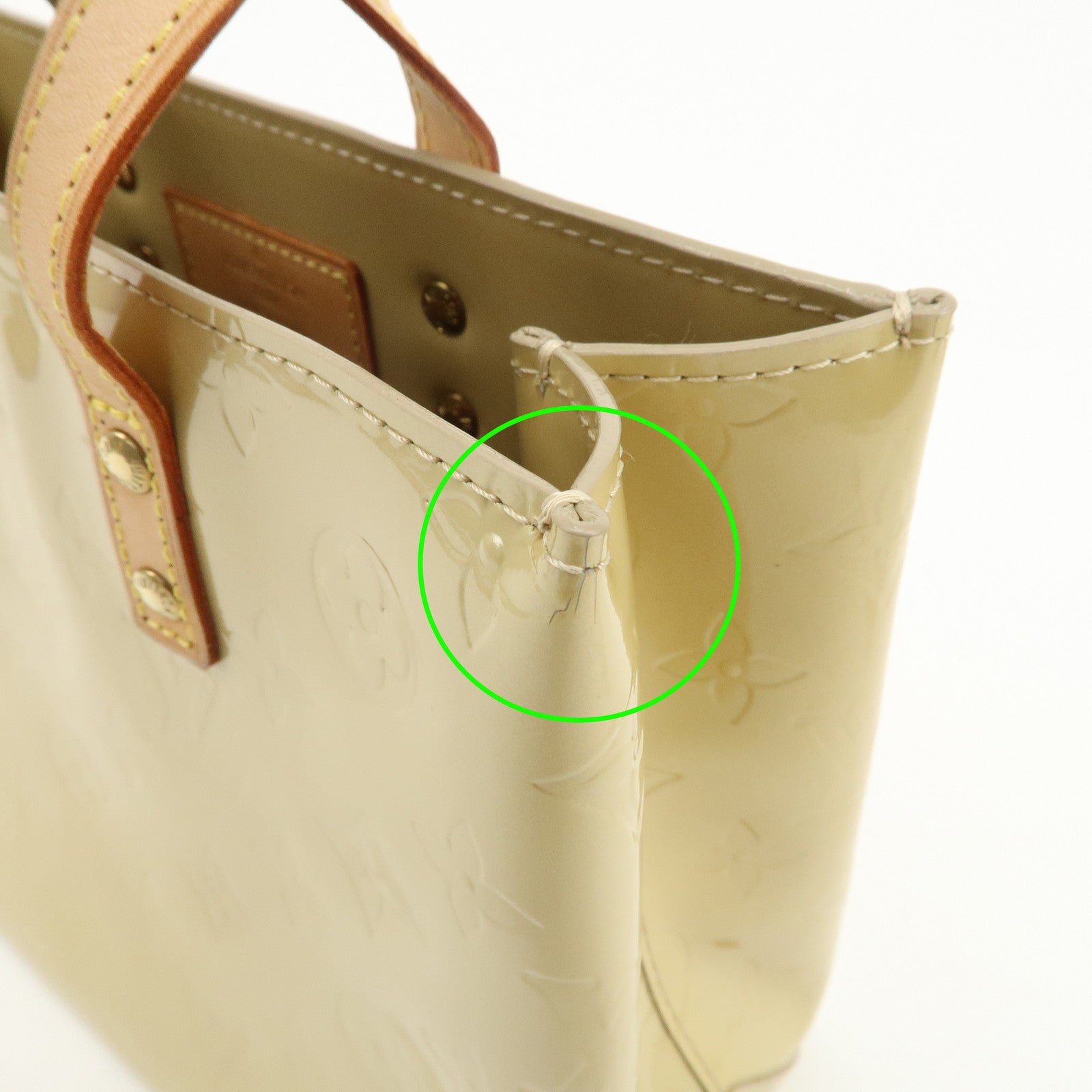 Louis Vuitton Monogram Vernis Lead PM Hand Bag Beige M91144