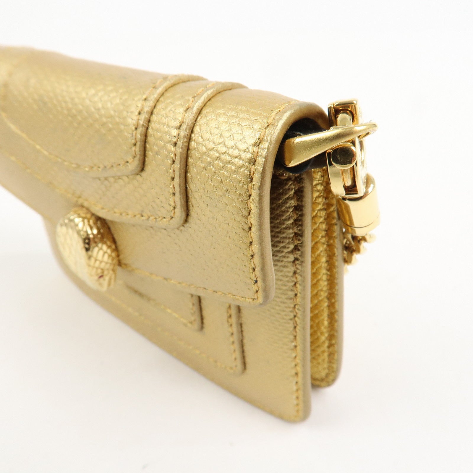 BVLGARI Serpenti Forever Leather Bag Charm Gold