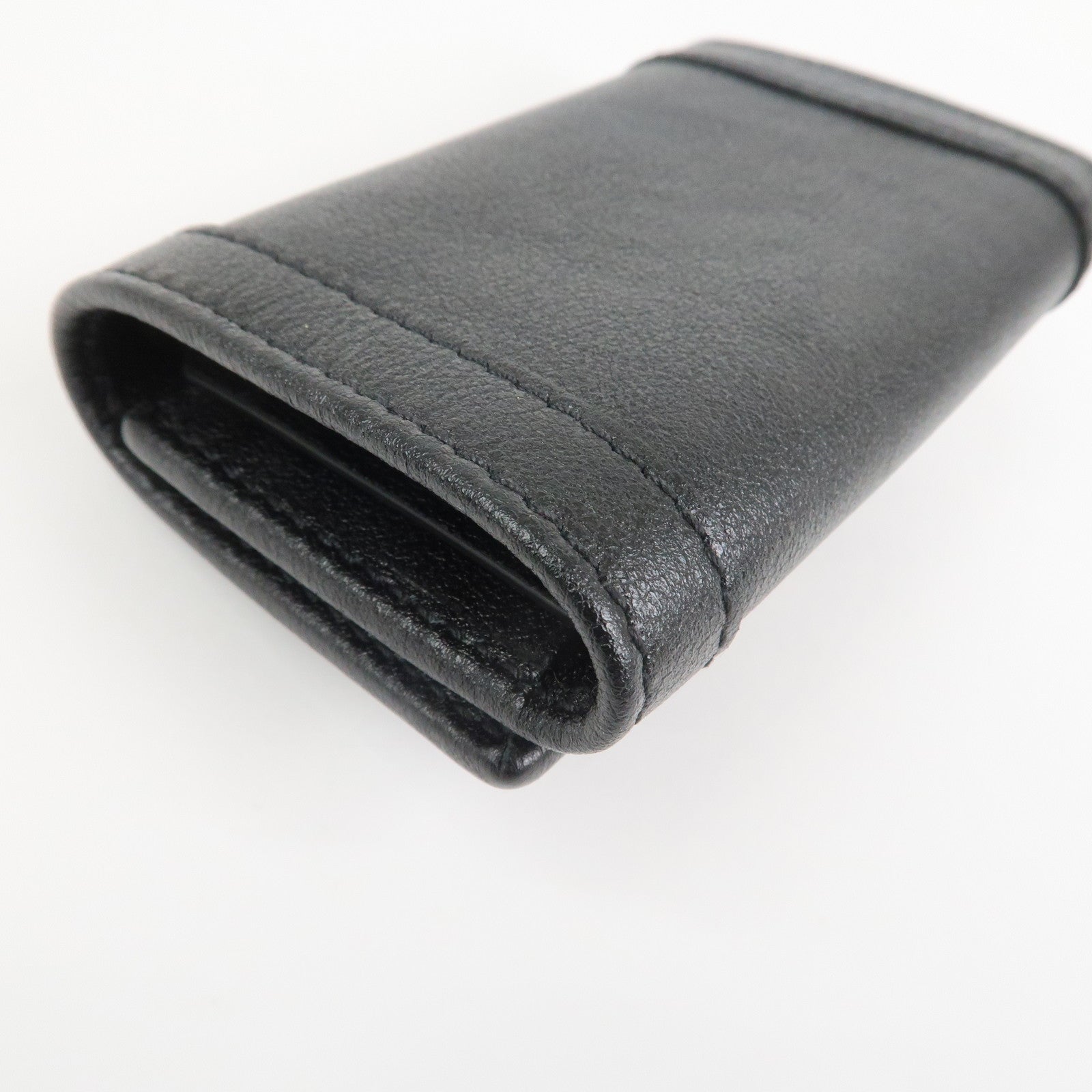 GUCCI GG Marmont Bamboo Leather 6 Key Rings Key Case Black 658636