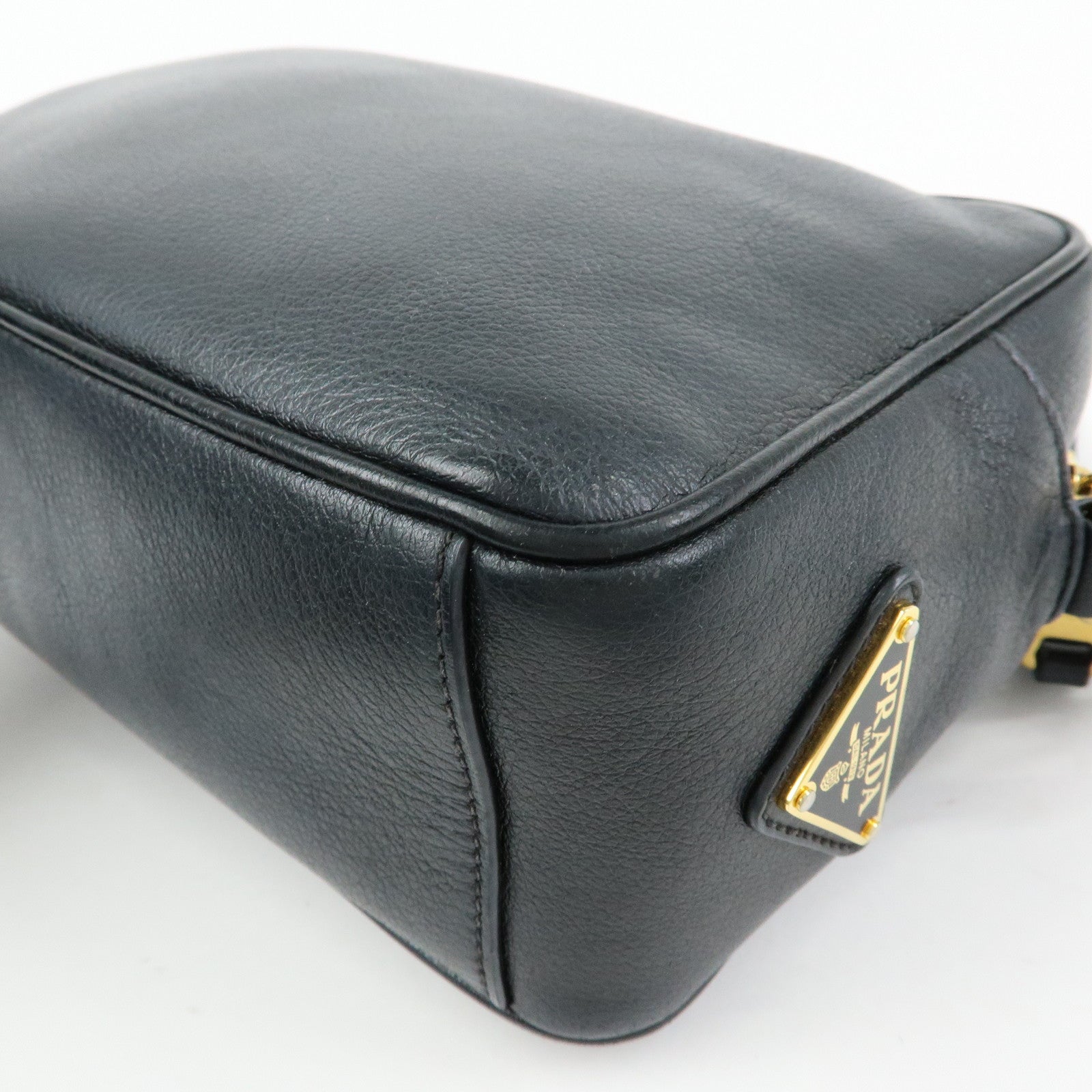 PRADA Triangle Logo Calf Leather Shoulder Bag Crossbody Bag 1BH089