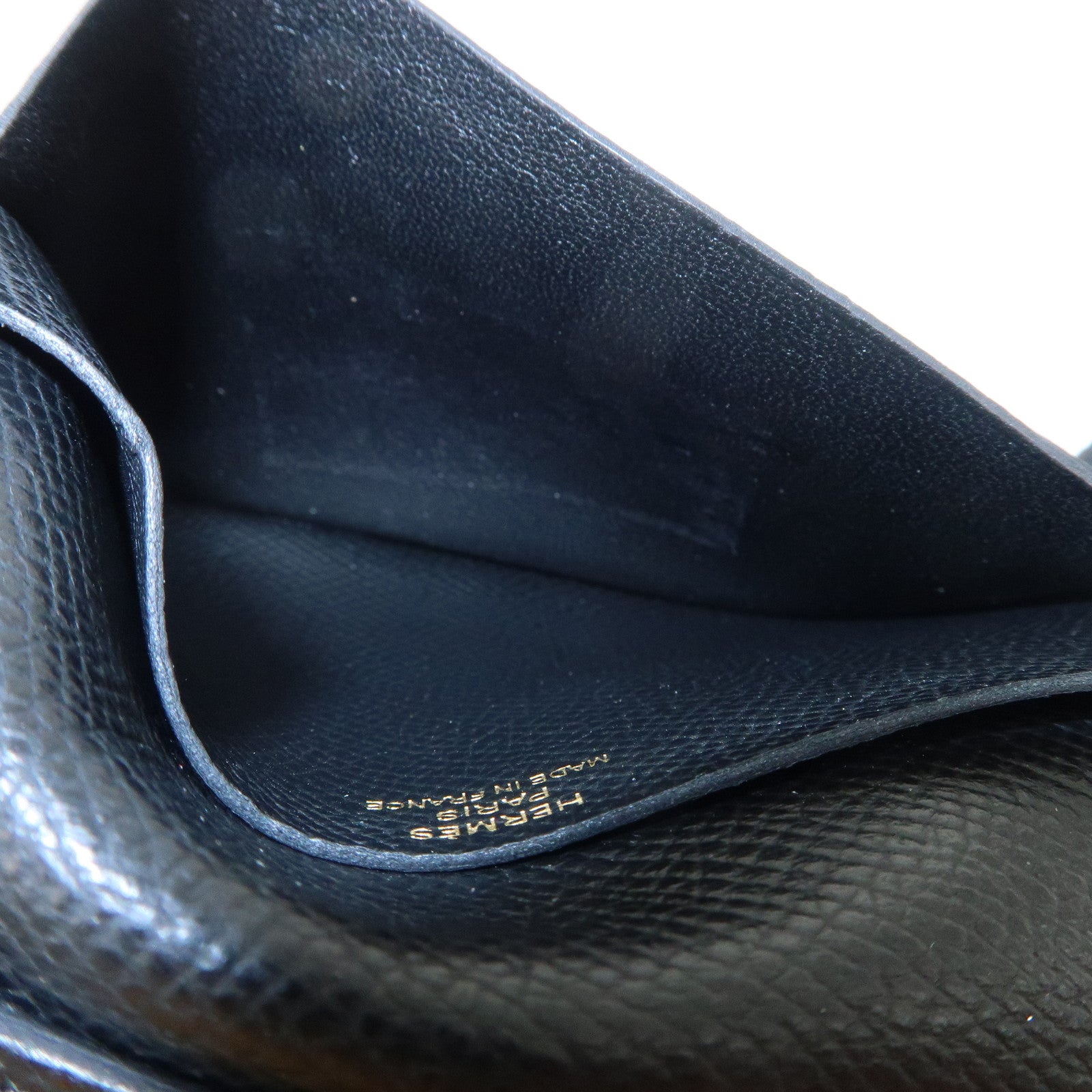 HERMES Bearn Mini Veau Epsom Bi-fold Compact Wallet Z Stamped Black