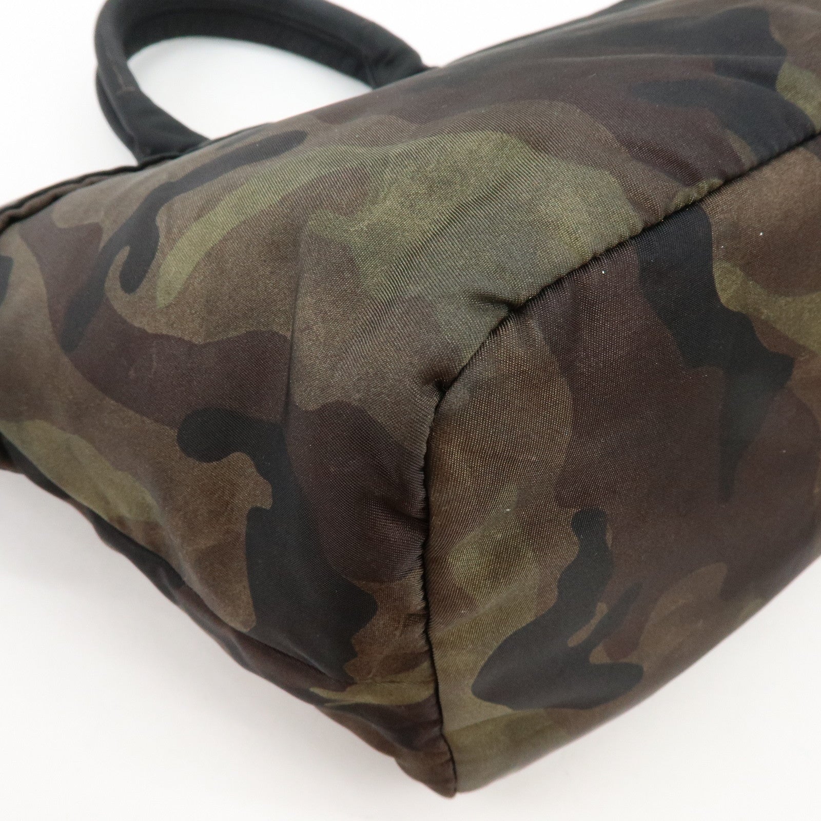 PRADA Triangle Logo Nylon Leather Camouflage Reversible 2Way Bag