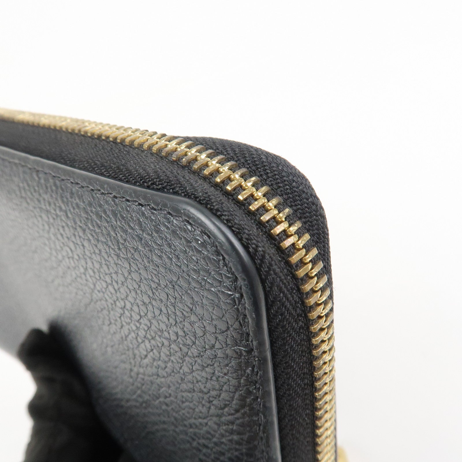 Chloe Marcie Leather Zippy Long Wallet Black