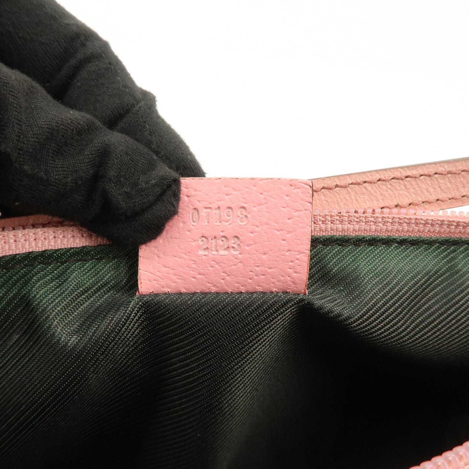 GUCCI Boat Bag GG Monogram Canvas Leather Hand Bag Brown Pink 07198