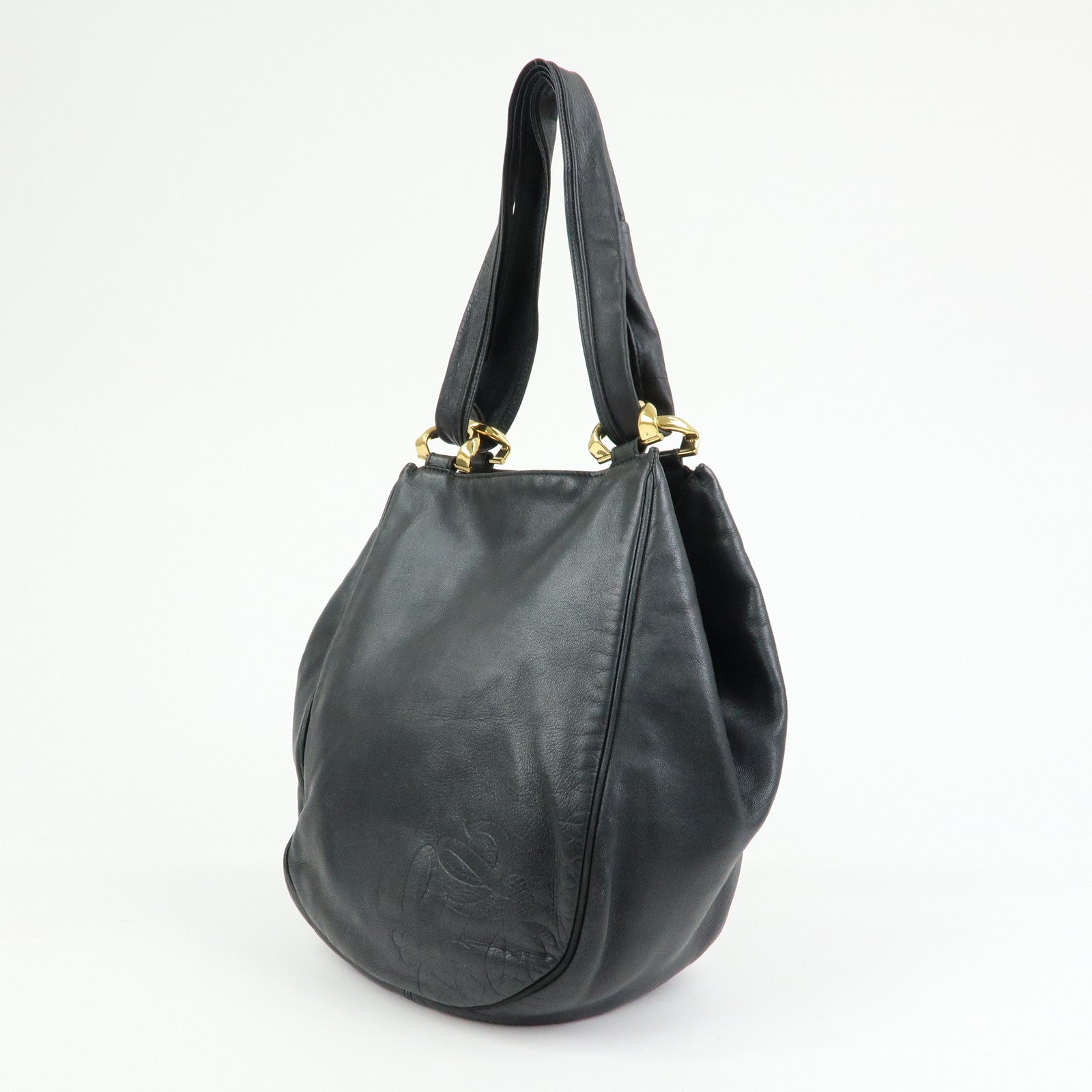 LOEWE Anagram Nappa Leather Hand Bag Shoulder Bag Black