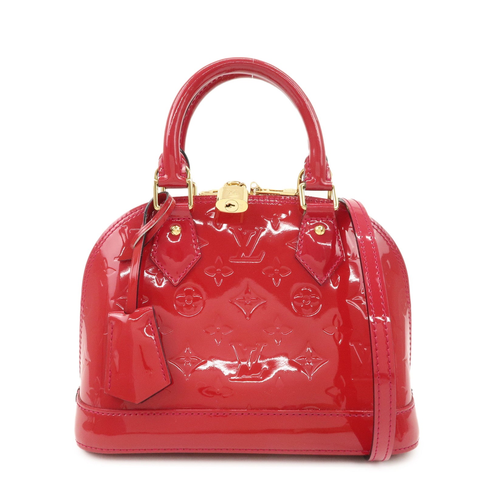 Louis Vuitton Monogram Vernis Leather Alma BB 2Way Bag Rouge M91698