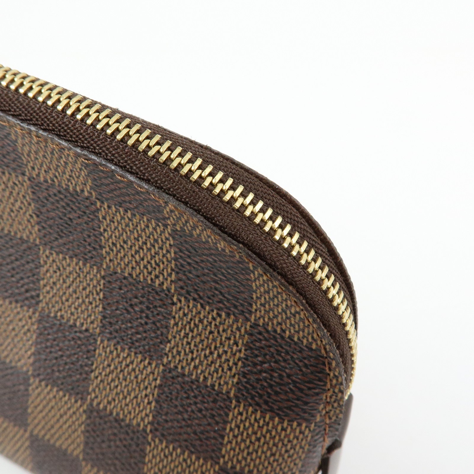 Louis Vuitton Damier Ebene Pochette Cosmetic PM Pouch Brown N47516