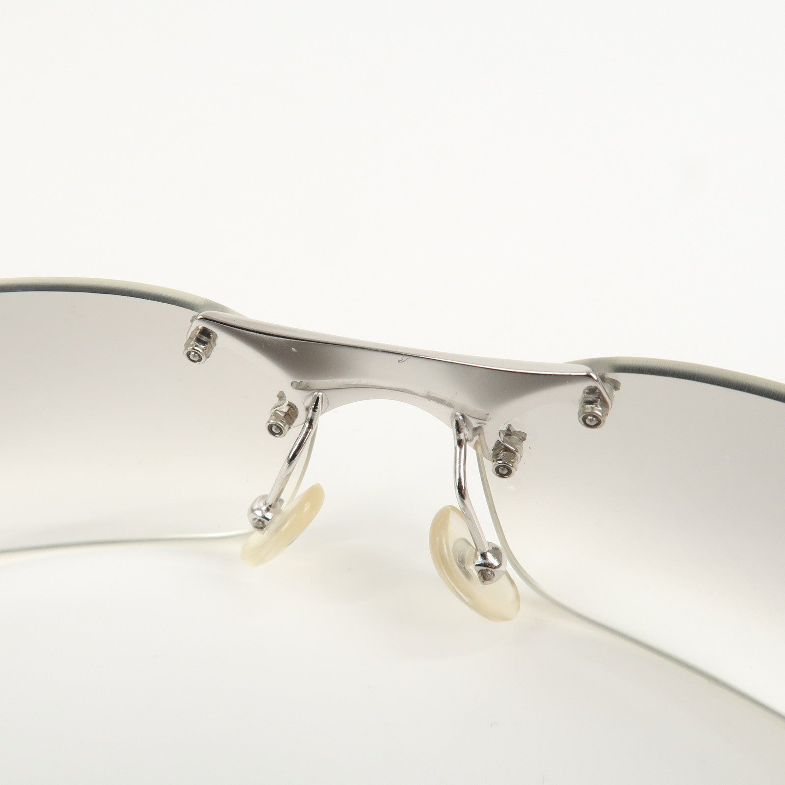 Christian Dior Clear Metal Sunglasses Gray Gradation 65□15 YB7NN Used