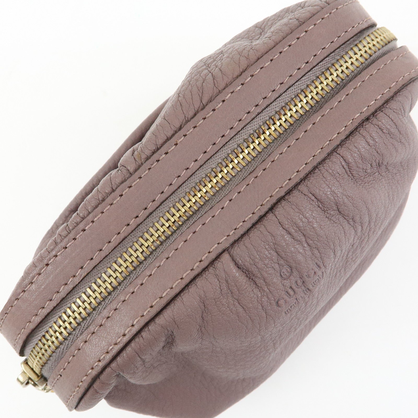 GUCCI Bamboo Leather Cosmetic Case Pouch Light Purple 246175